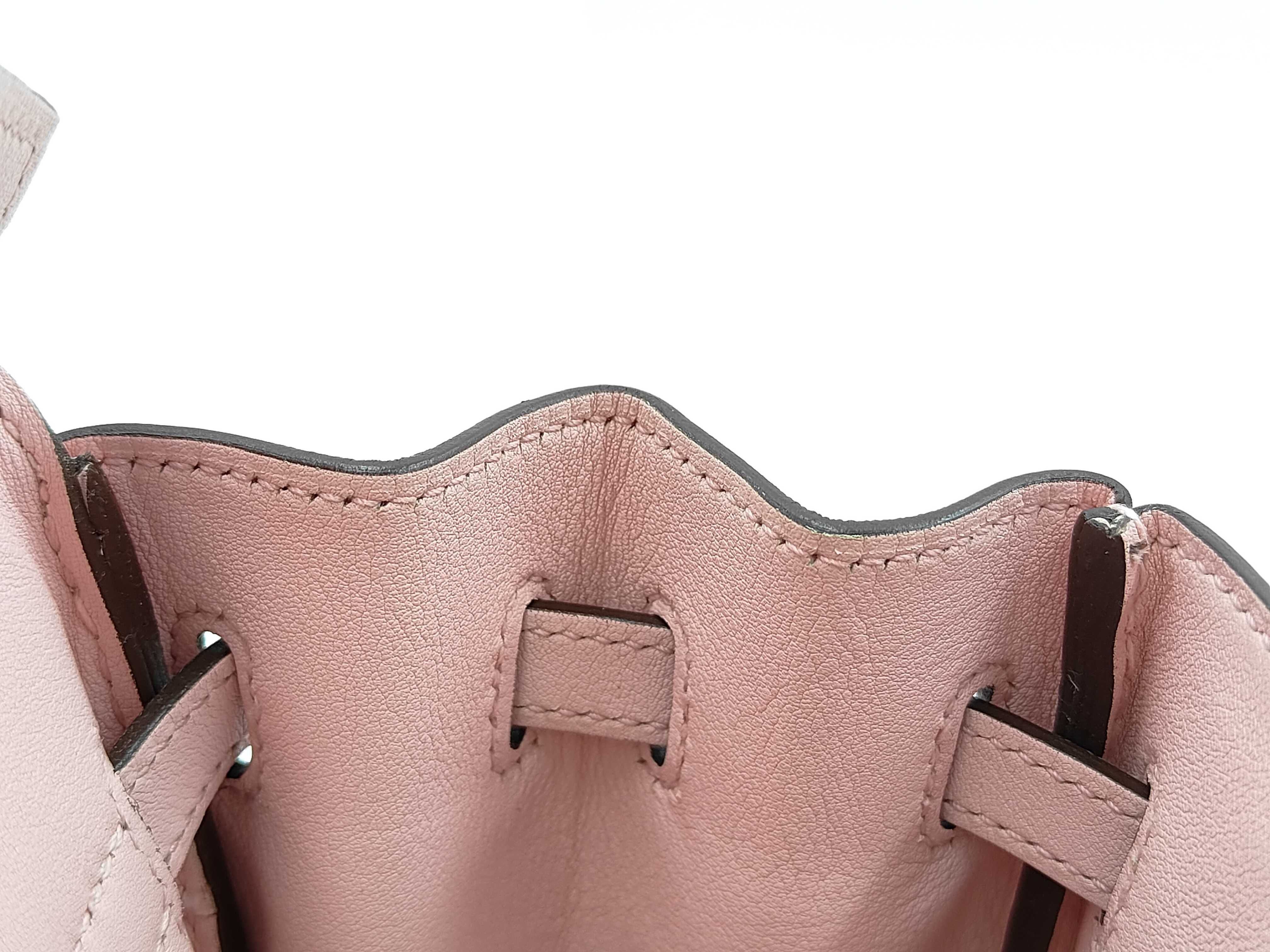 Birkin 25 Swift Rose Sakura X stamp Silver hardware handbag — view 7