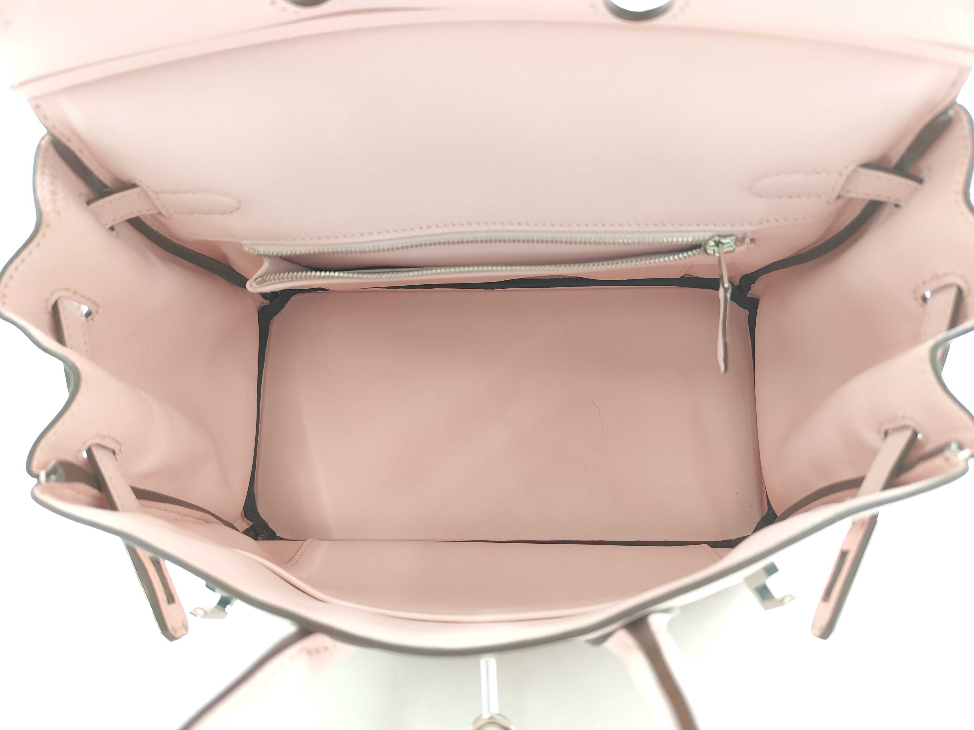 Birkin 25 Swift Rose Sakura X stamp Silver hardware handbag — view 8