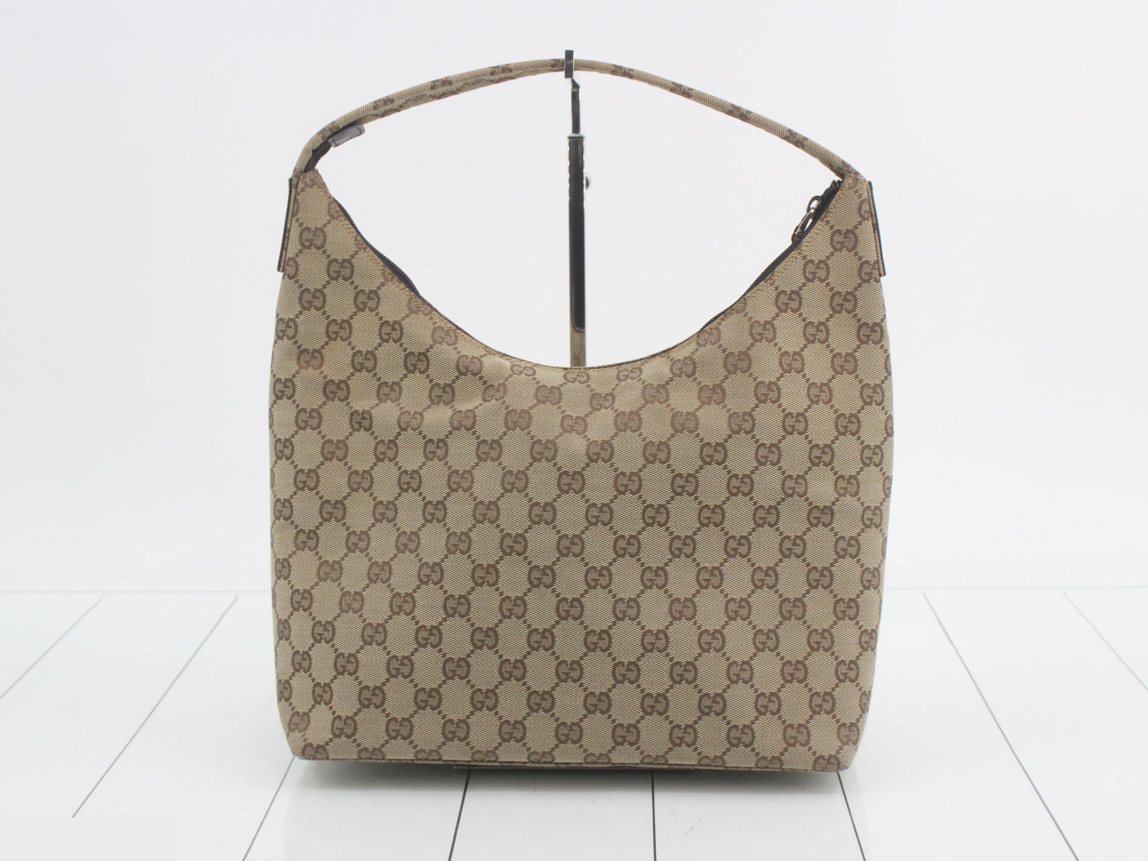 GG Canvas One-Shoulder Hobo Bag, Beige — view 2