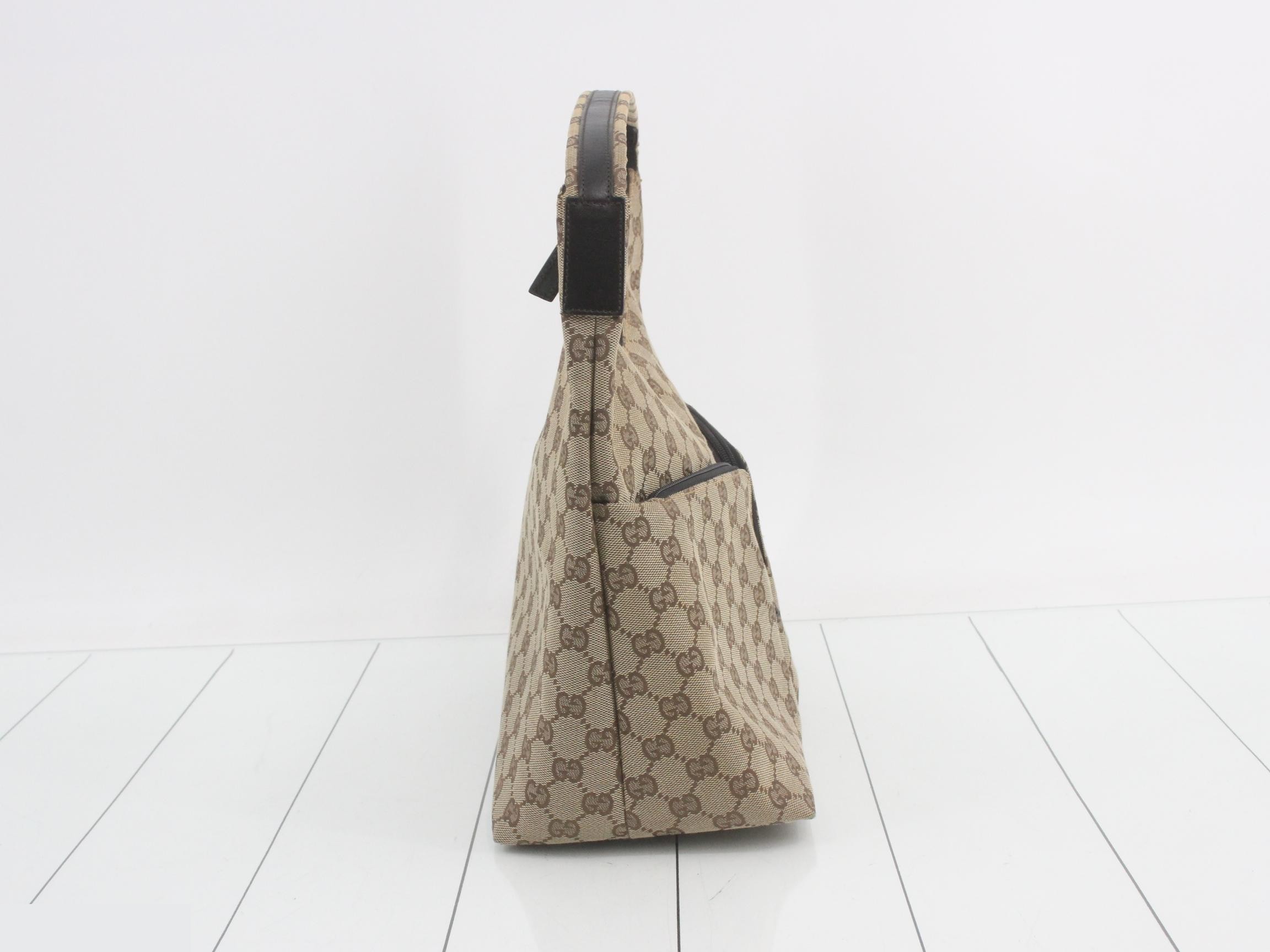 GG Canvas One-Shoulder Hobo Bag, Beige — view 4