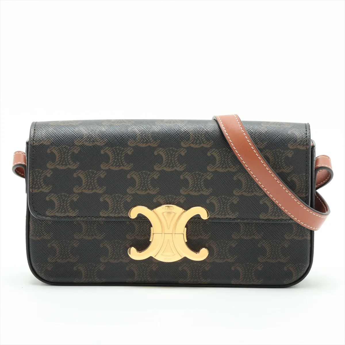 Claude PVC x Leather Shoulder Bag, Brown