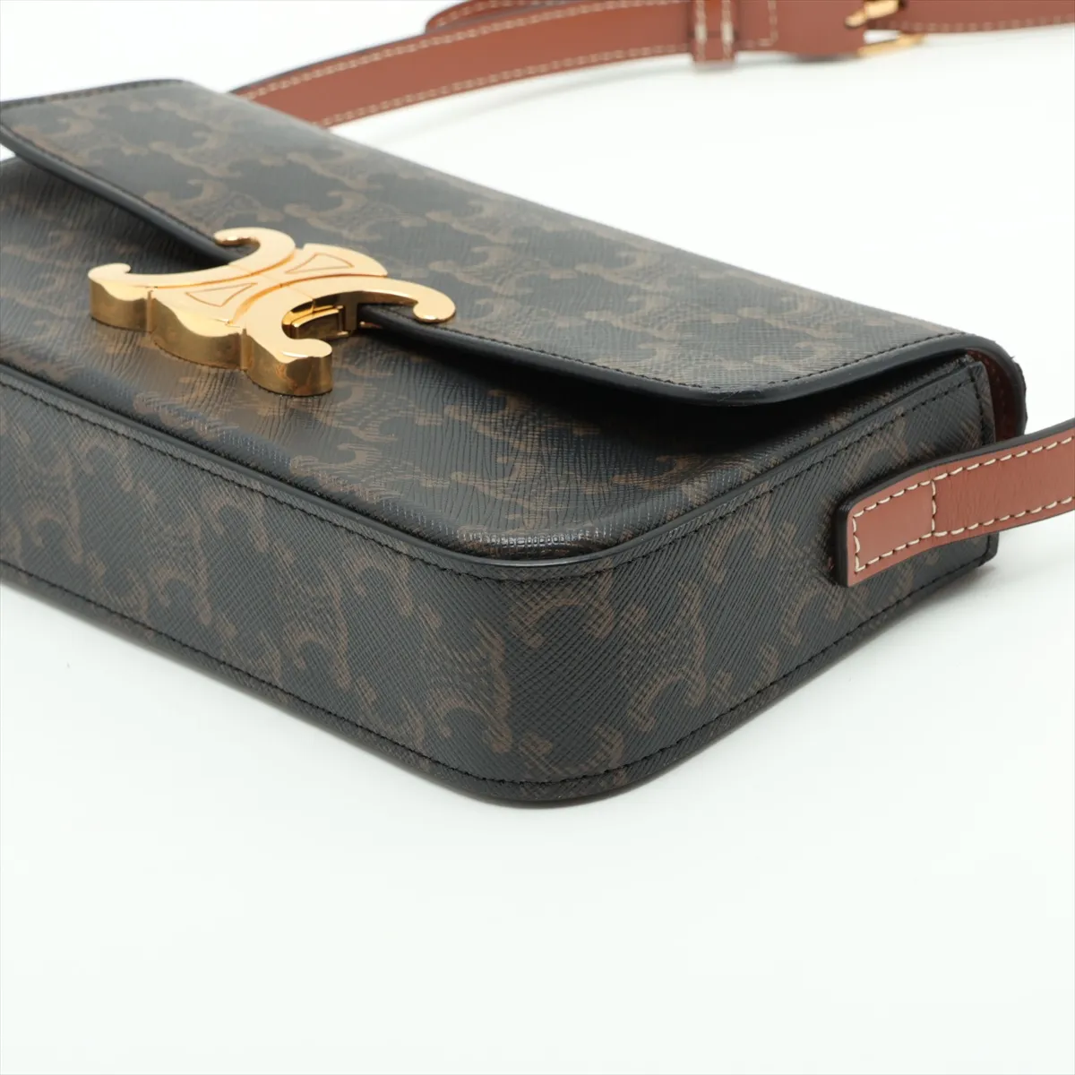 Claude PVC x Leather Shoulder Bag, Brown — view 3