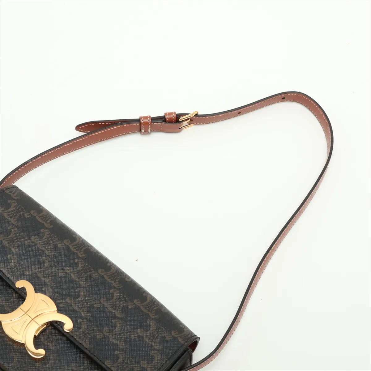Claude PVC x Leather Shoulder Bag, Brown — view 5