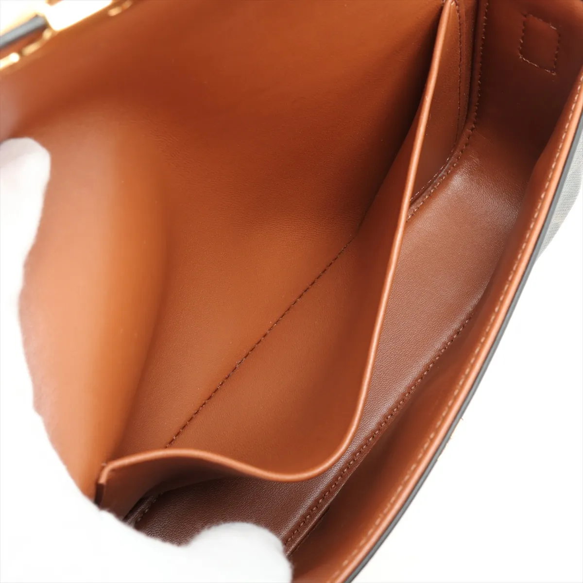Claude PVC x Leather Shoulder Bag, Brown — view 7