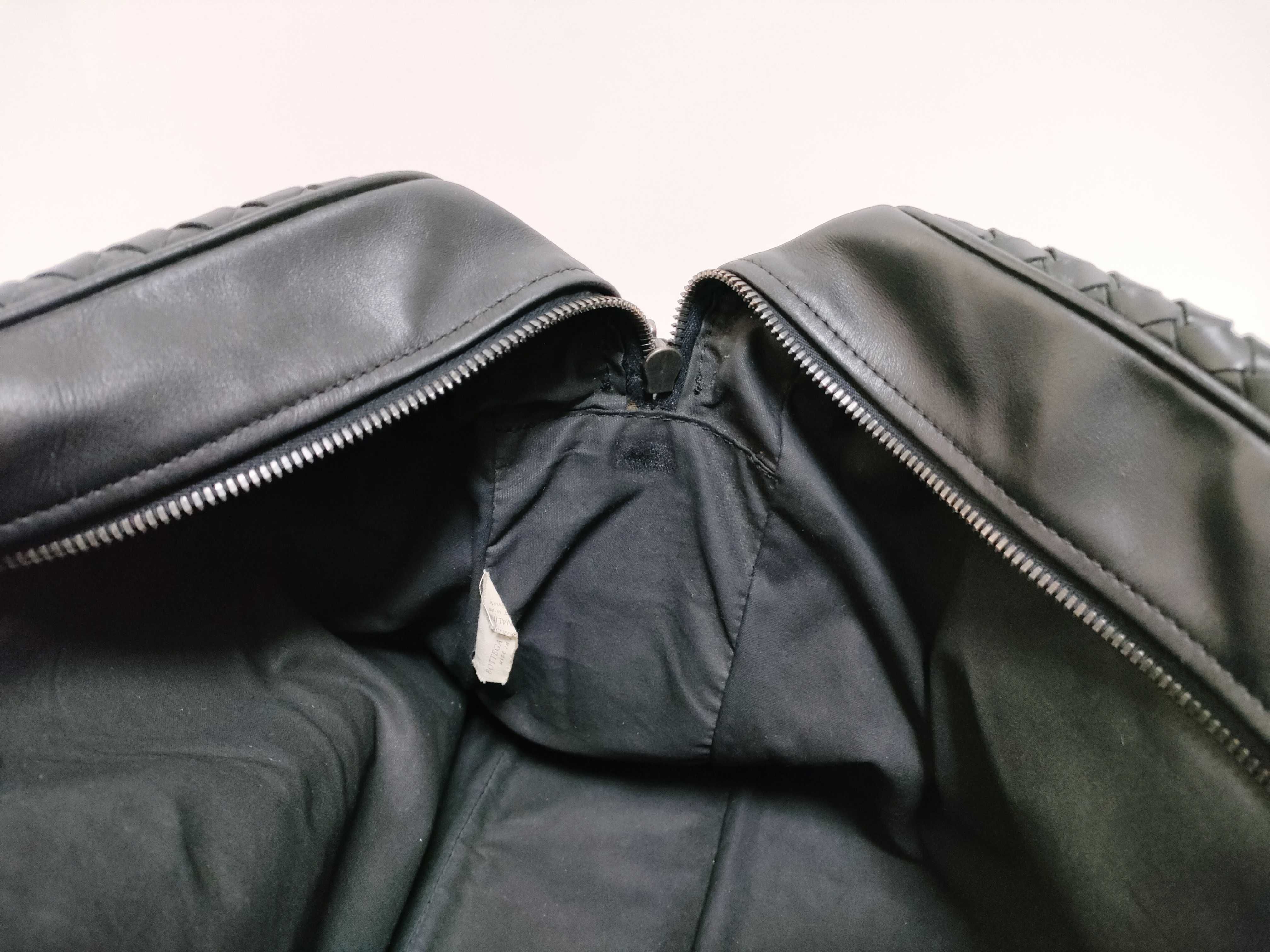 Intrecciato Leather Business Bag, Black — view 9