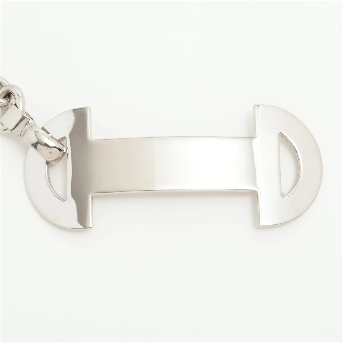 Horsebit Chain Belt, Metal, Silver, — view 2