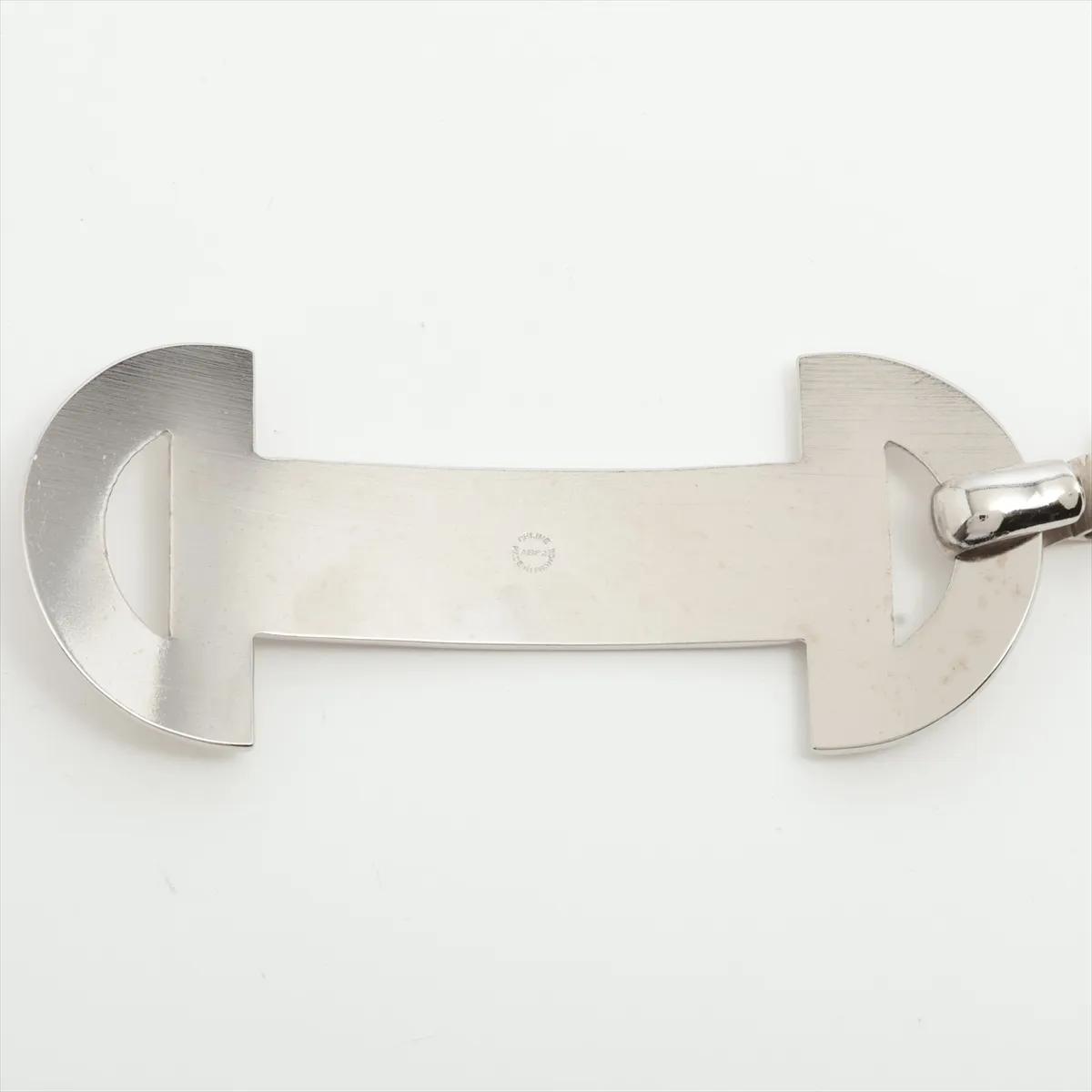 Horsebit Chain Belt, Metal, Silver, — view 3