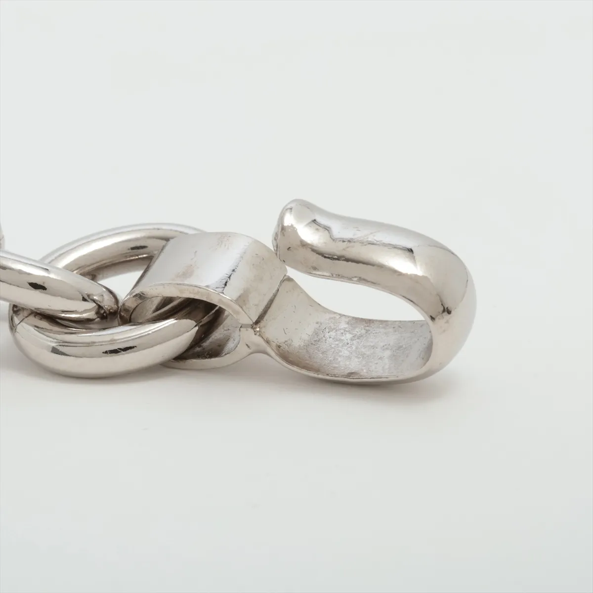 Horsebit Chain Belt, Metal, Silver, — view 4