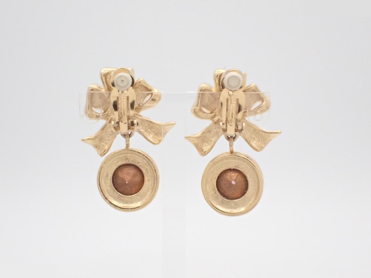 Colored Stone Ribbon Earrings — view 2
