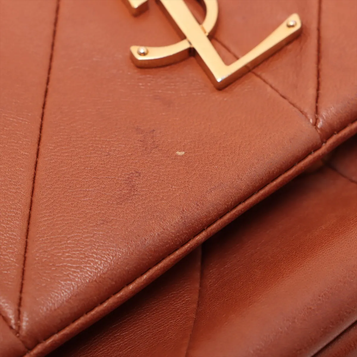 Jamie Leather Chain Shoulder Bag Brown 515821 — view 11