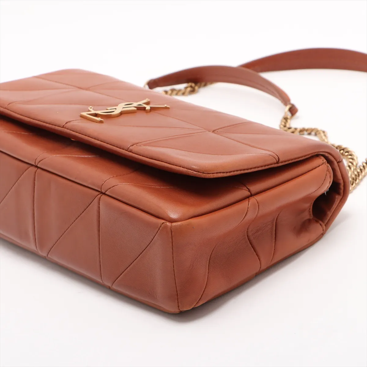 Jamie Leather Chain Shoulder Bag Brown 515821 — view 3
