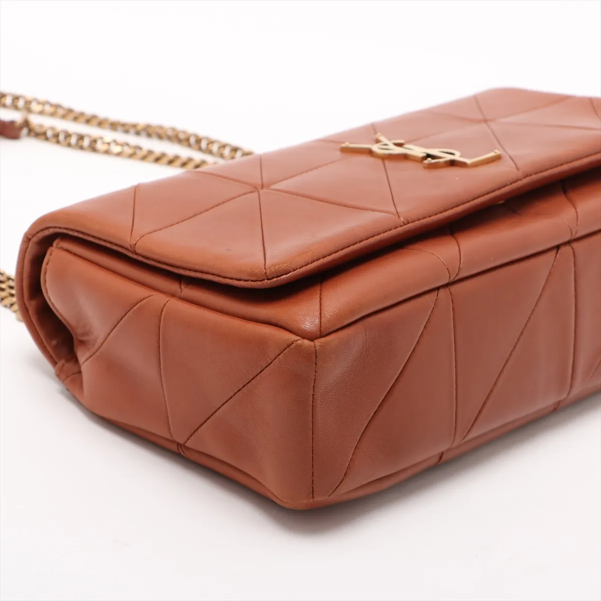 Jamie Leather Chain Shoulder Bag Brown 515821 — view 4