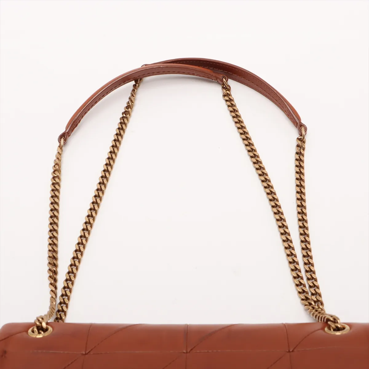 Jamie Leather Chain Shoulder Bag Brown 515821 — view 6