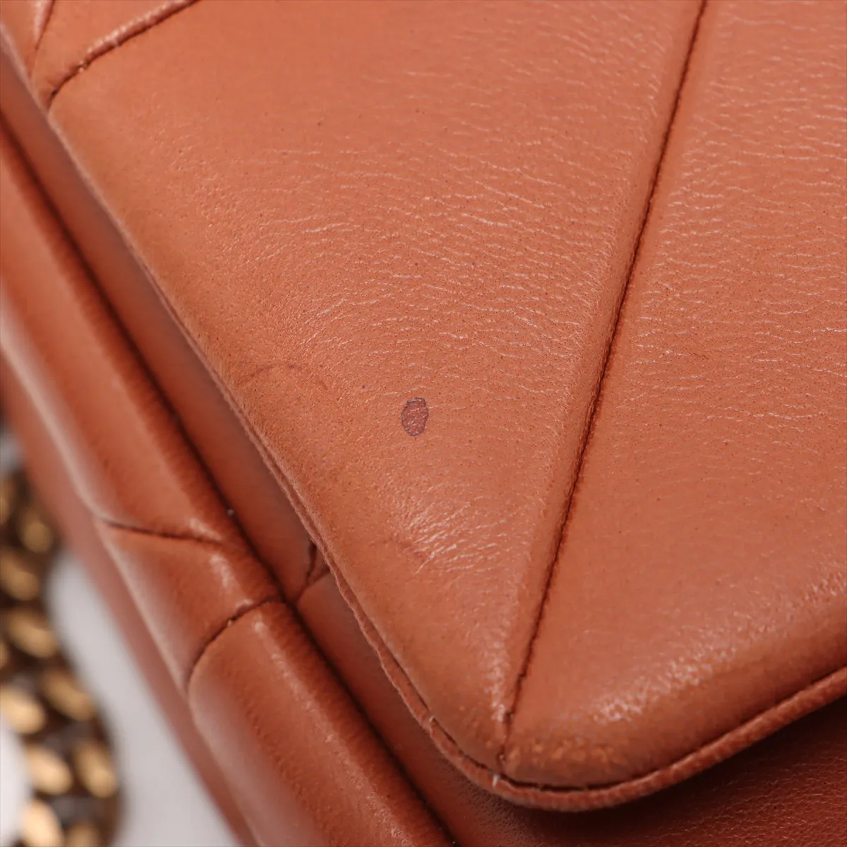 Jamie Leather Chain Shoulder Bag Brown 515821 — view 10
