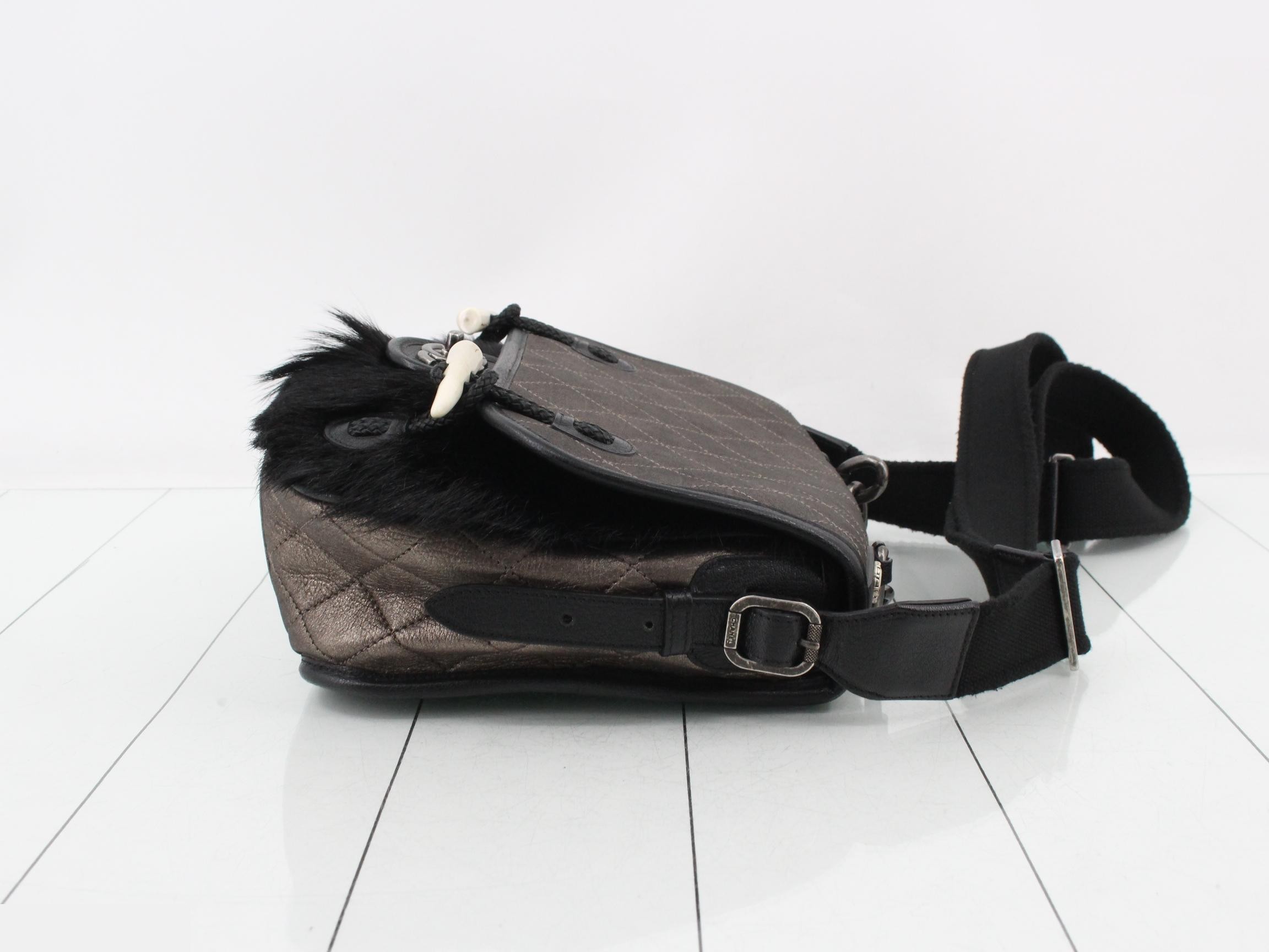Leather and fur 2-way hand — view 3
