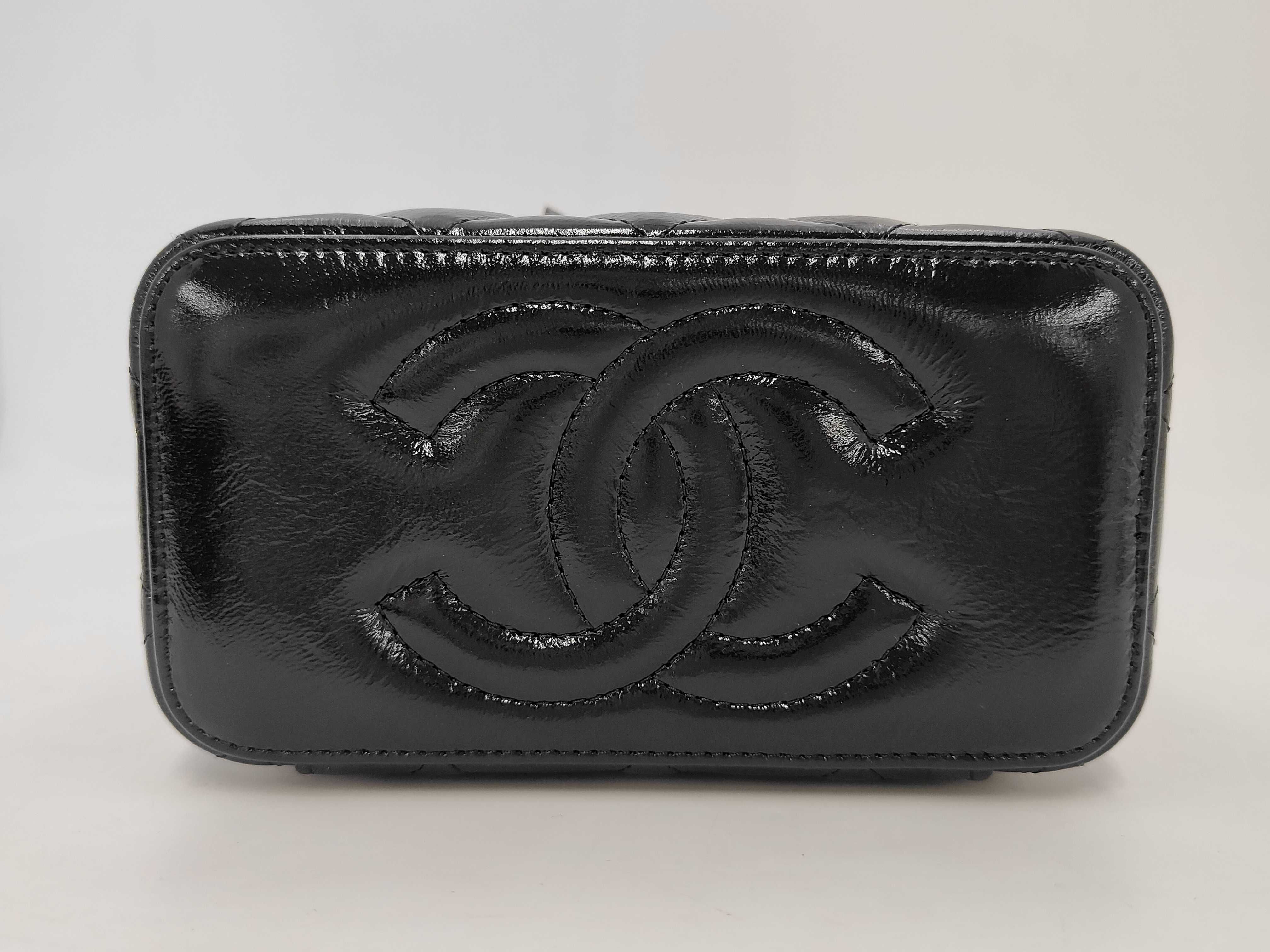 Mini Vanity Chain Shoulder Bag, Black, TEG813E2 (with dust bag) — view 3