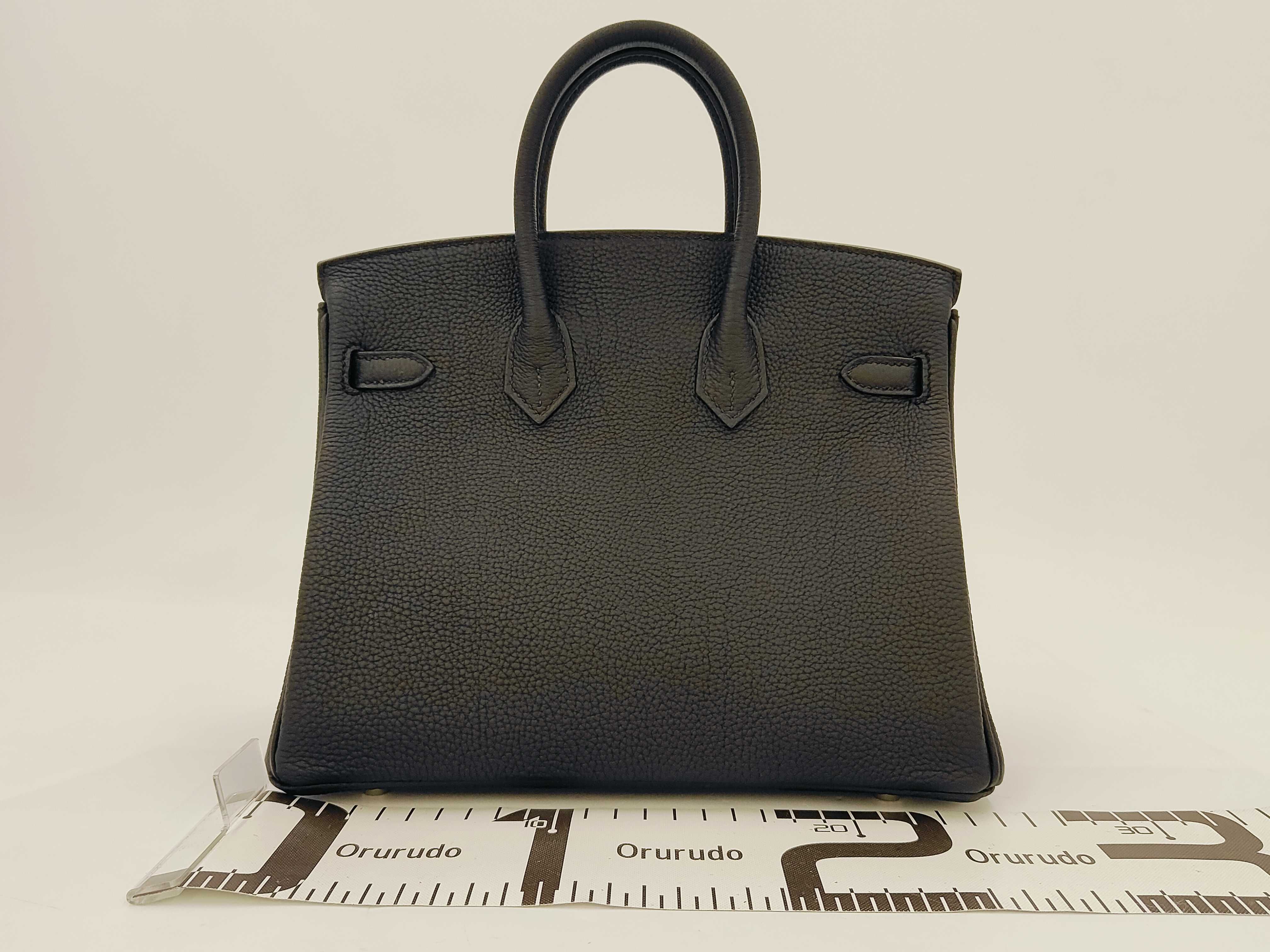 Birkin 25 Black Togo Silver Hardware G Stamp Handbag — view 2