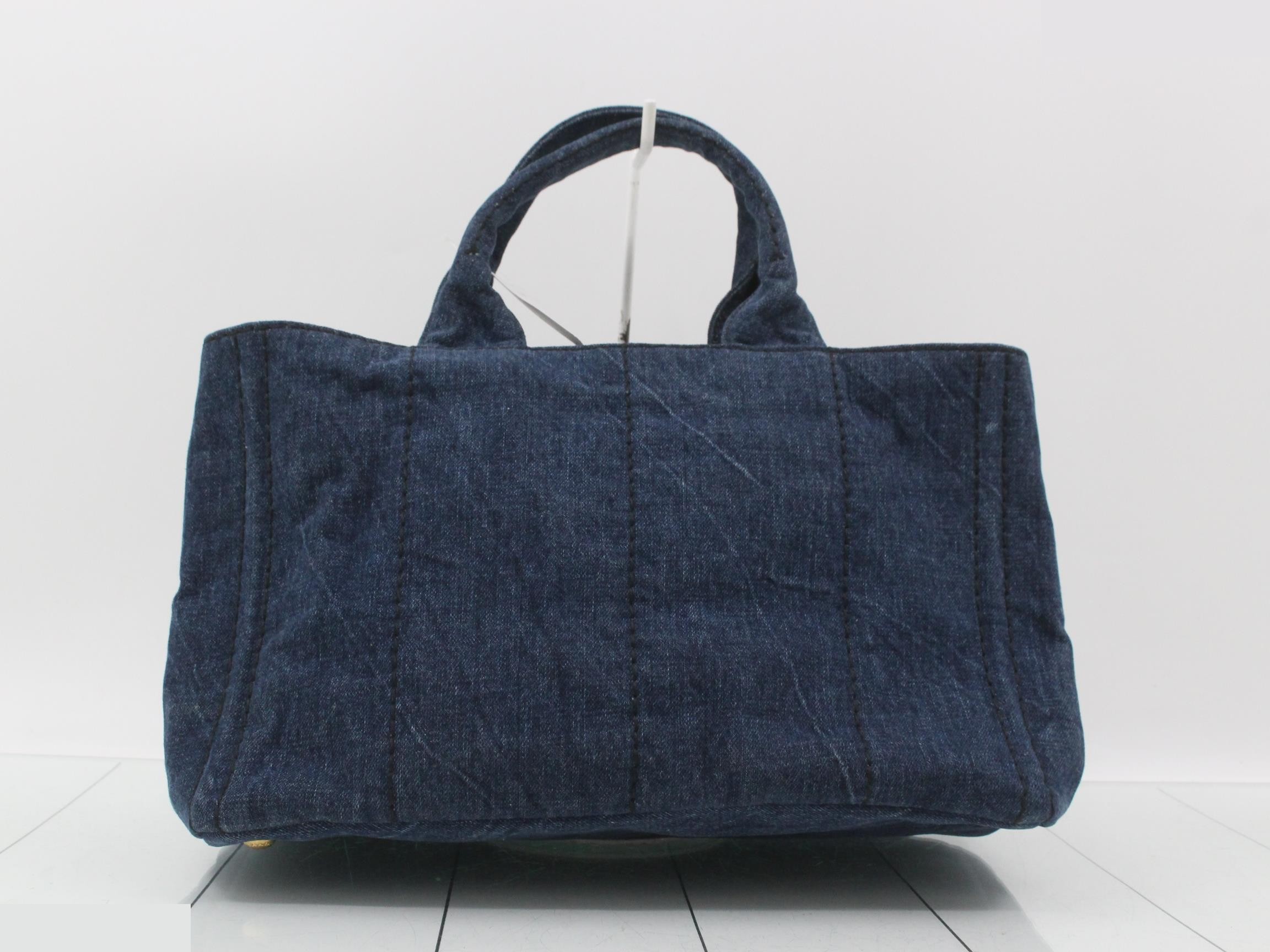 Canapa Tote Handbag, Denim, Navy — view 2