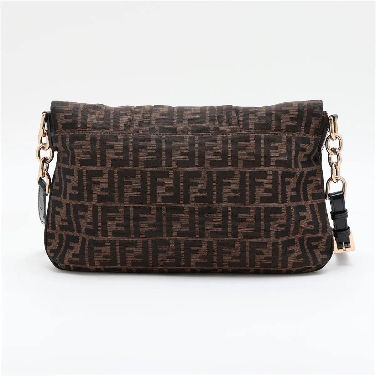 Zucca Canvas x Leather Shoulder Bag, Brown x Black, 8BT163 — view 2