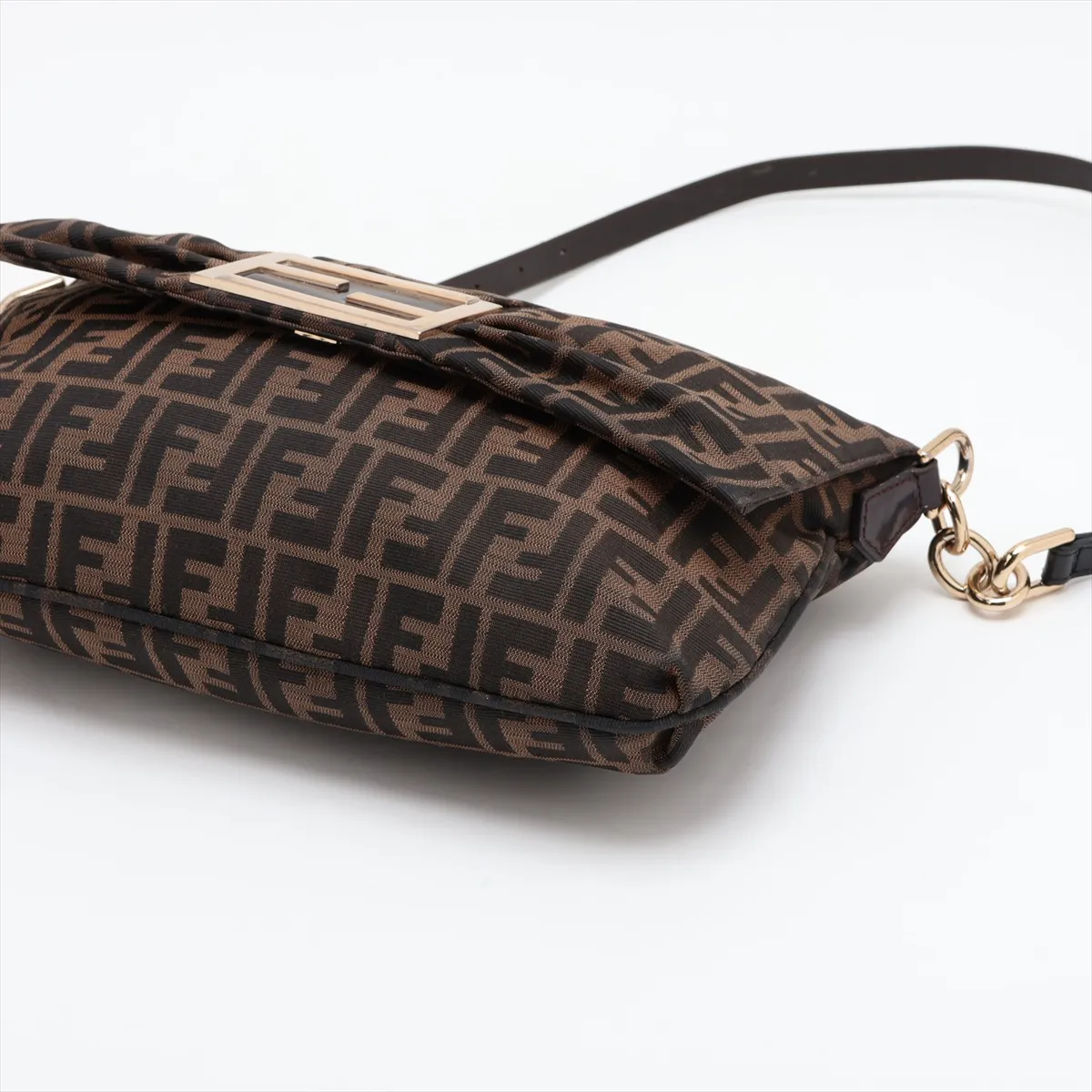 Zucca Canvas x Leather Shoulder Bag, Brown x Black, 8BT163 — view 3