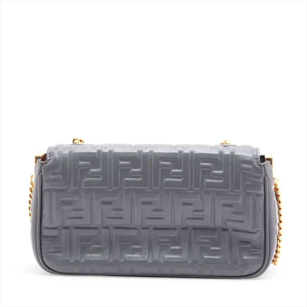 Zucca Mamma Bucket Leather Chain Shoulder Bag, Gray, 8BR793 — view 2