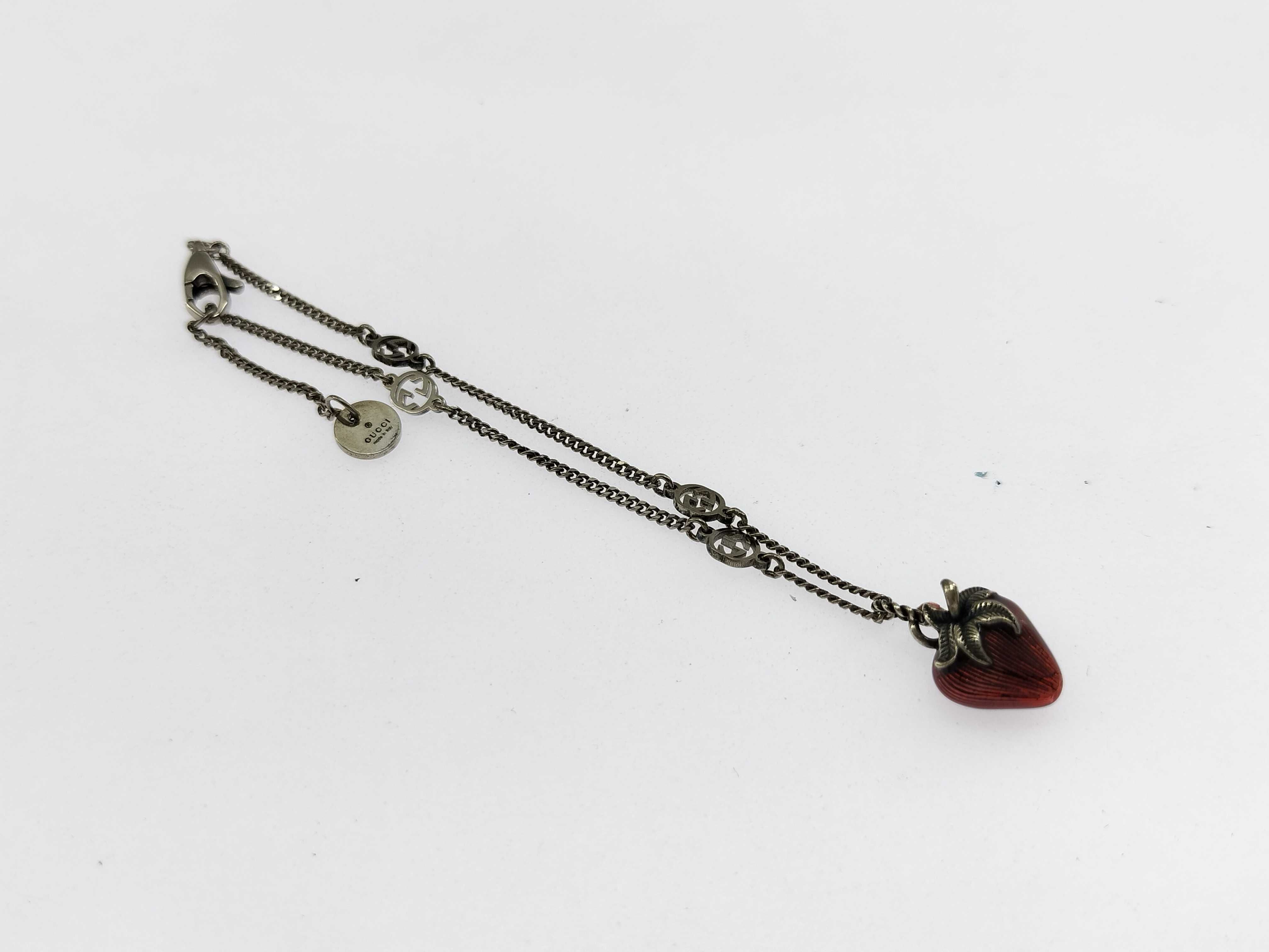 Interlocking G Bracelet #16 Strawberry Charm 4.4g Bracelet/Bangle — view 2