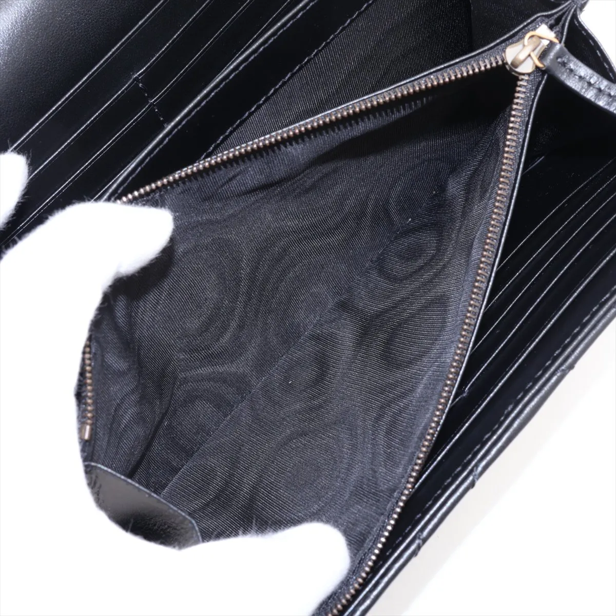 GG Marmont Leather Chain Wallet, Black, 474575 — view 9