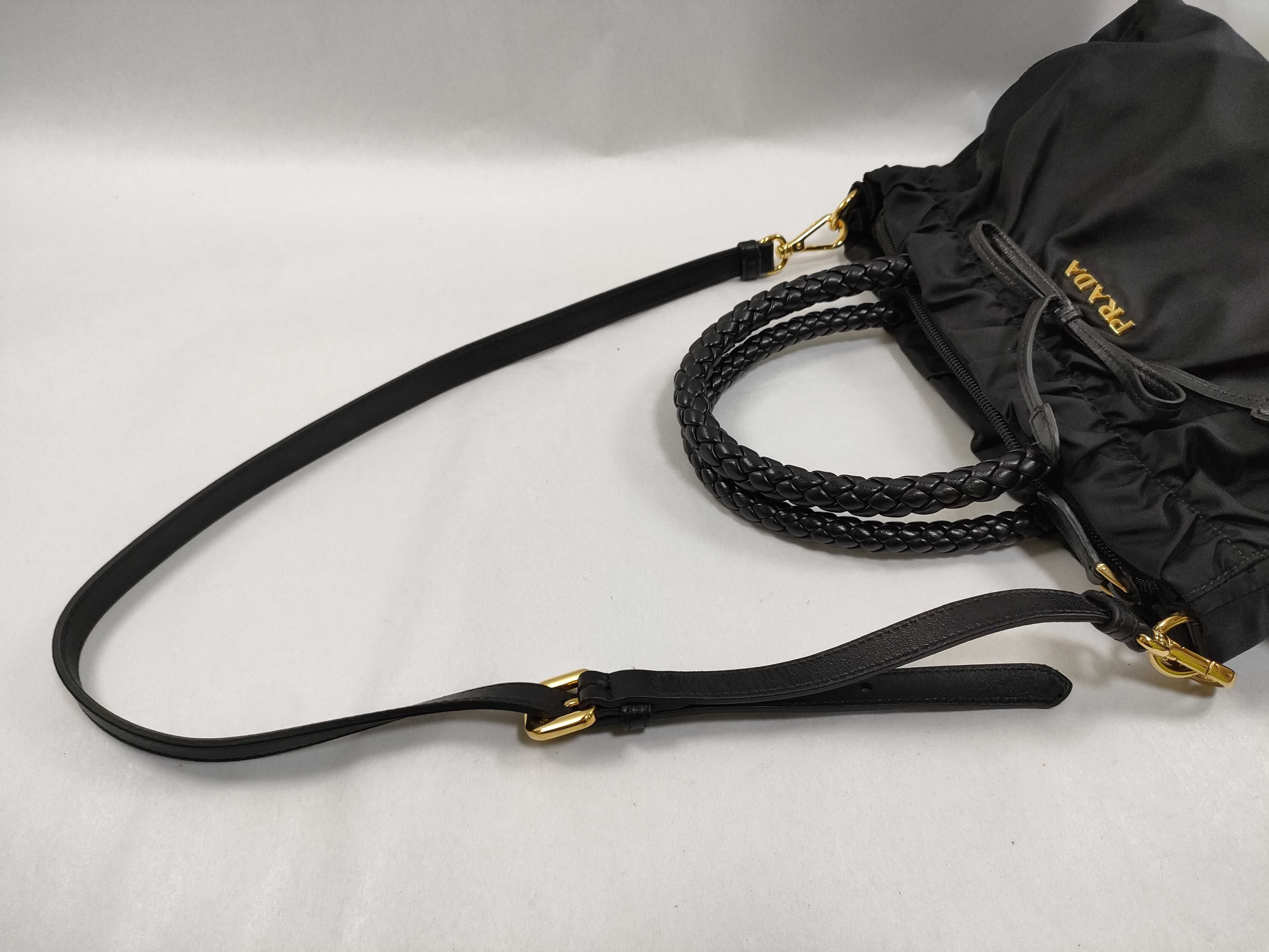 Nylon White Tag 194 Ribbon 2-way Bag, Nylon Black, with Shoulder Strap, Handbag — view 3