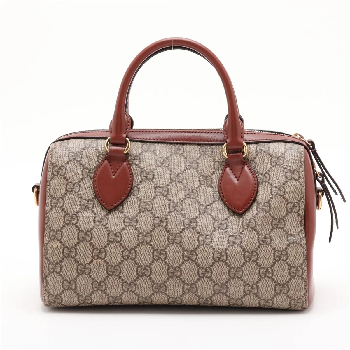GG Supreme 409529 PVC x Leather 2-Way Handbag, Beige — view 2