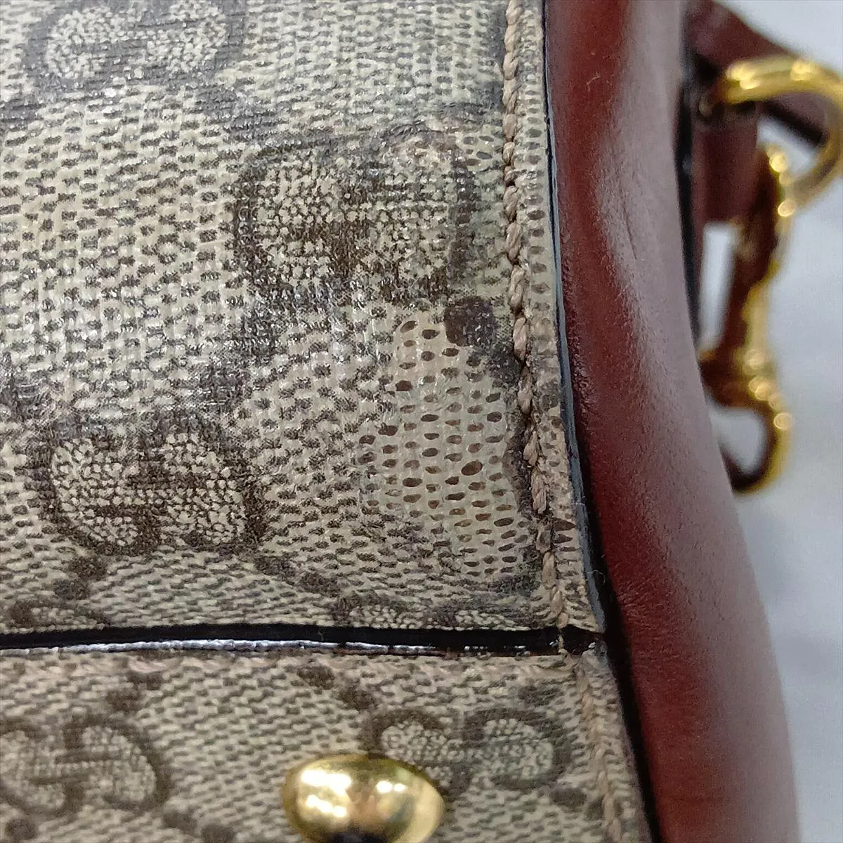 GG Supreme 409529 PVC x Leather 2-Way Handbag, Beige — view 14