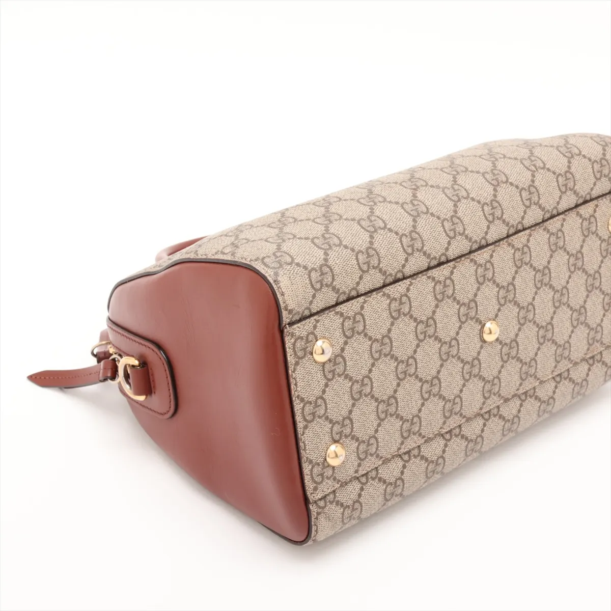 GG Supreme 409529 PVC x Leather 2-Way Handbag, Beige — view 4