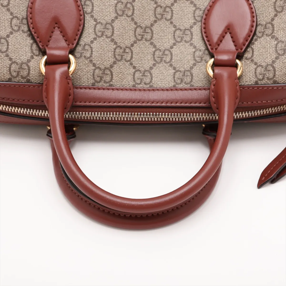 GG Supreme 409529 PVC x Leather 2-Way Handbag, Beige — view 5