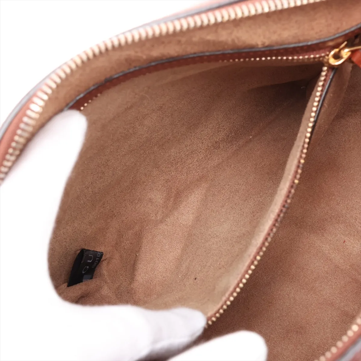 GG Supreme 409529 PVC x Leather 2-Way Handbag, Beige — view 9