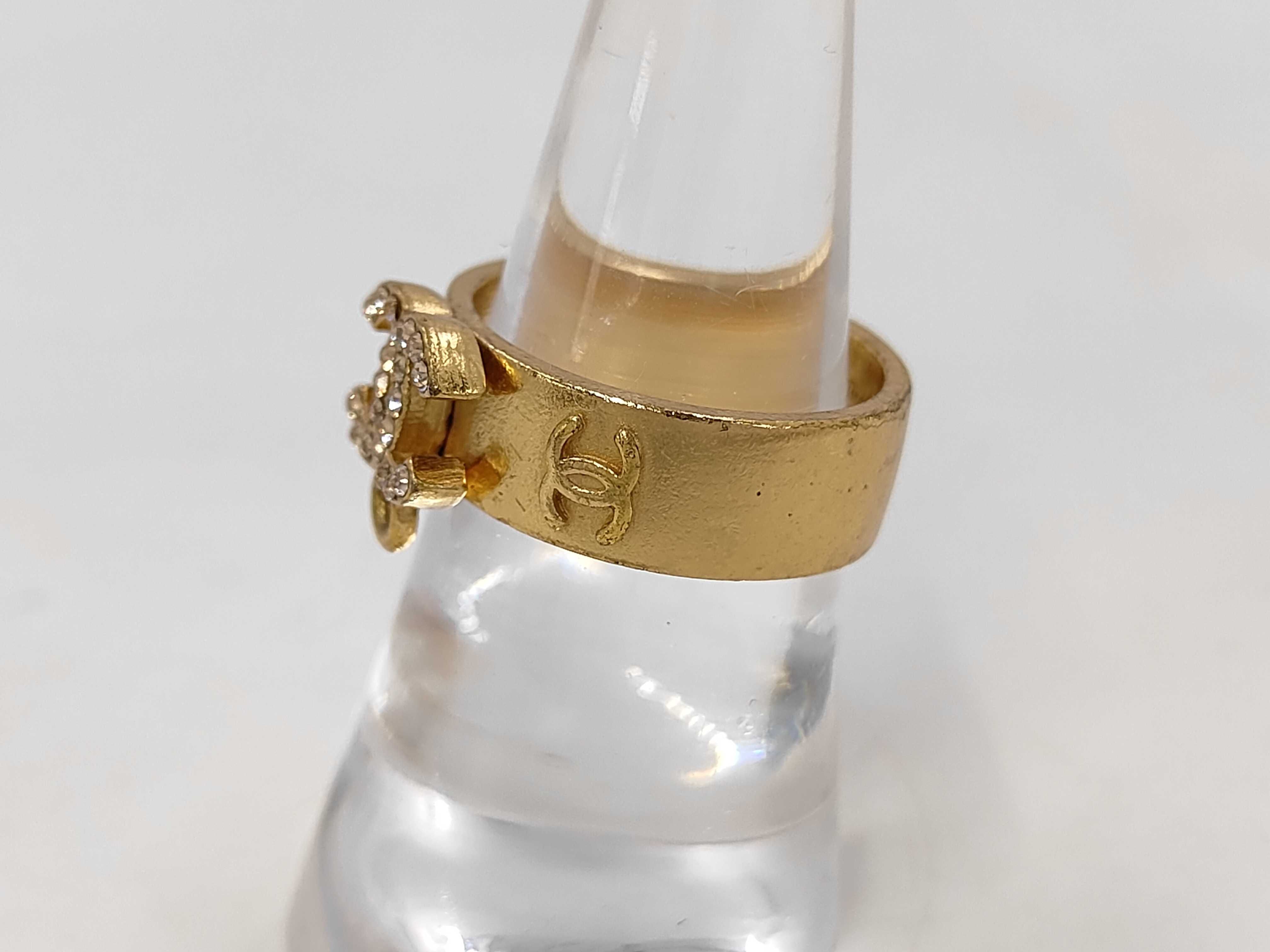 02P Ring Coco Mark Rhinestone GP Gold Ring — view 2