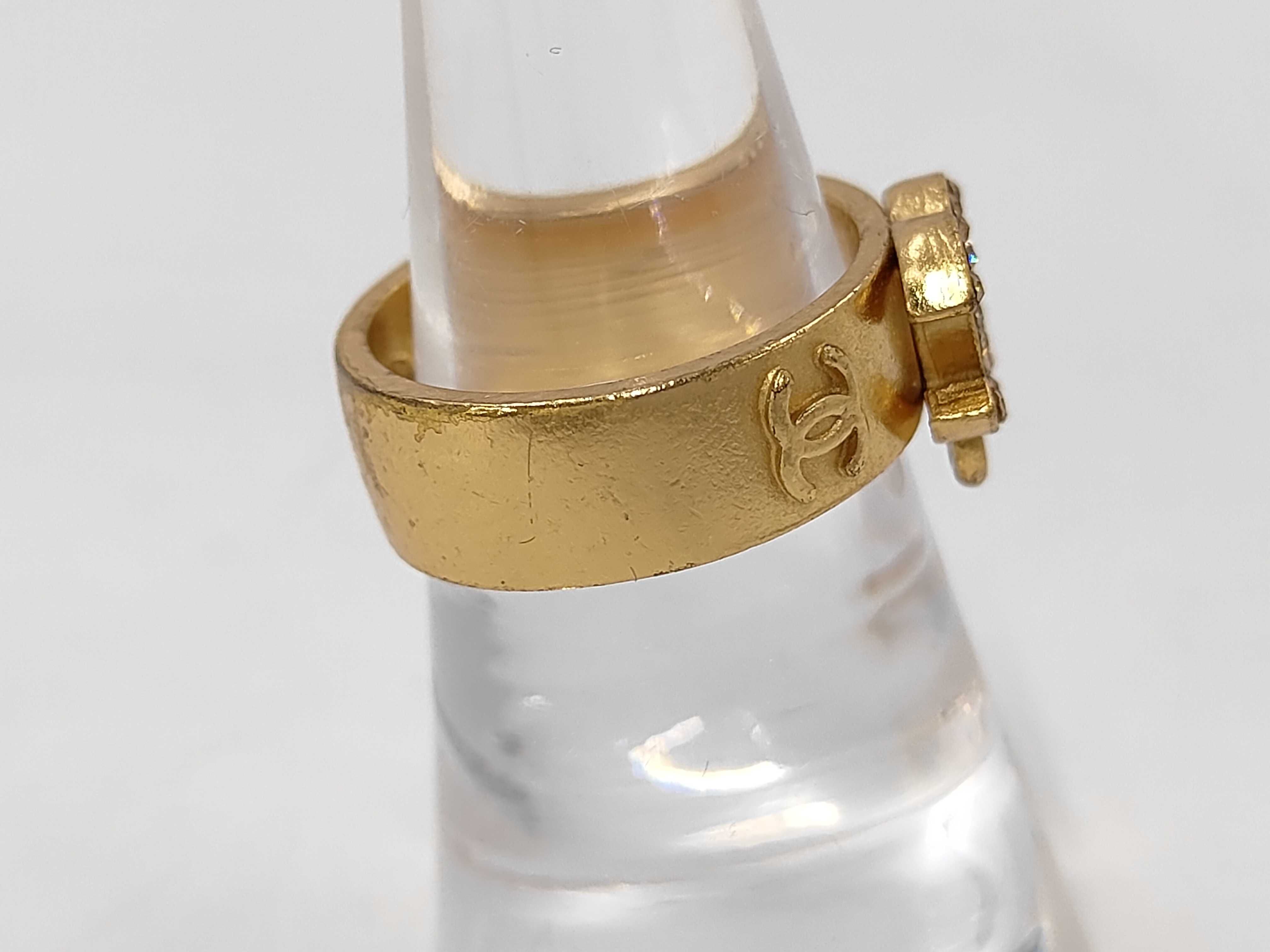 02P Ring Coco Mark Rhinestone GP Gold Ring — view 3