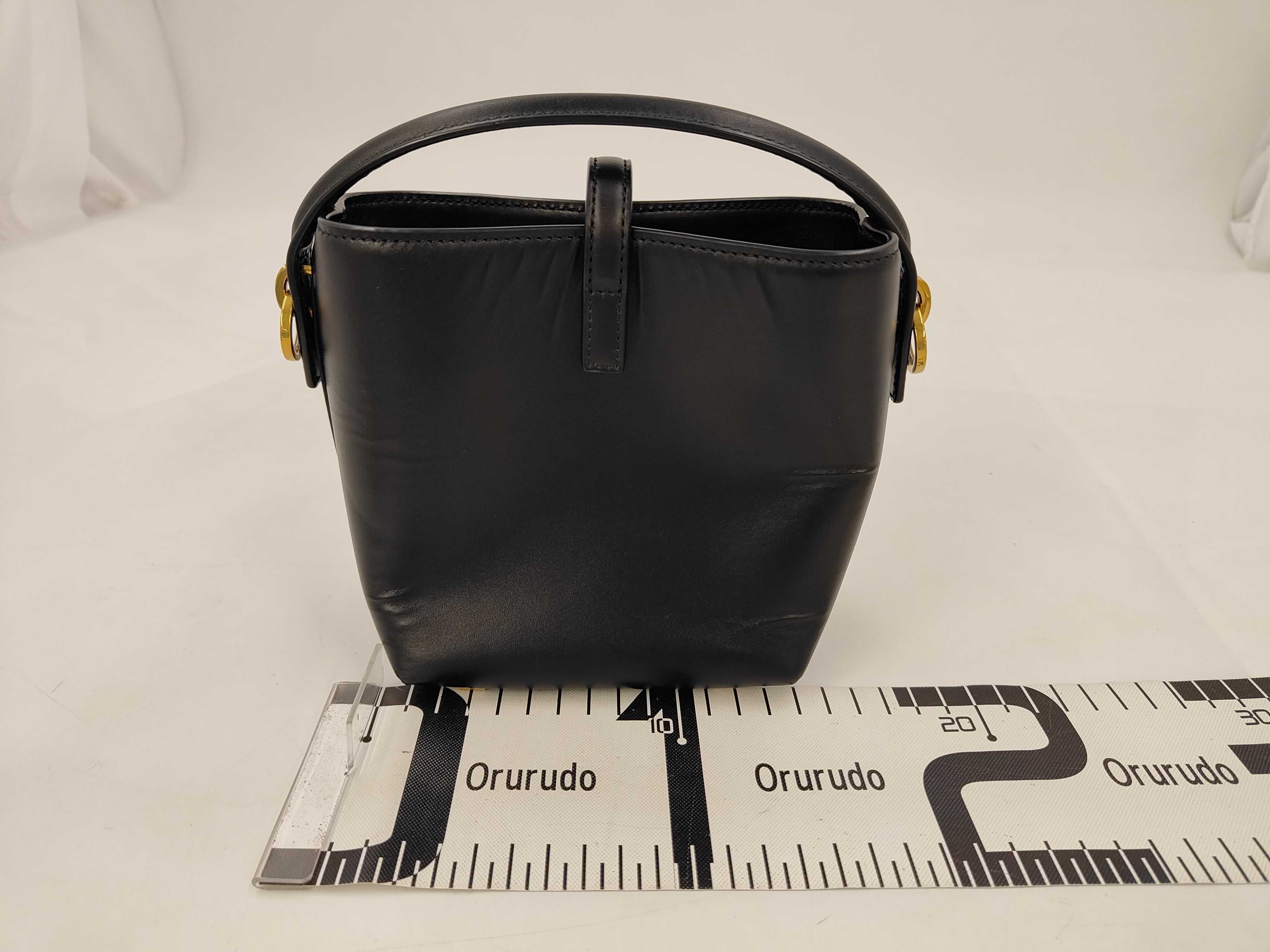LE 37 Mini Shiny Leather Shoulder Bag with Gold Hardware (Black) — view 2