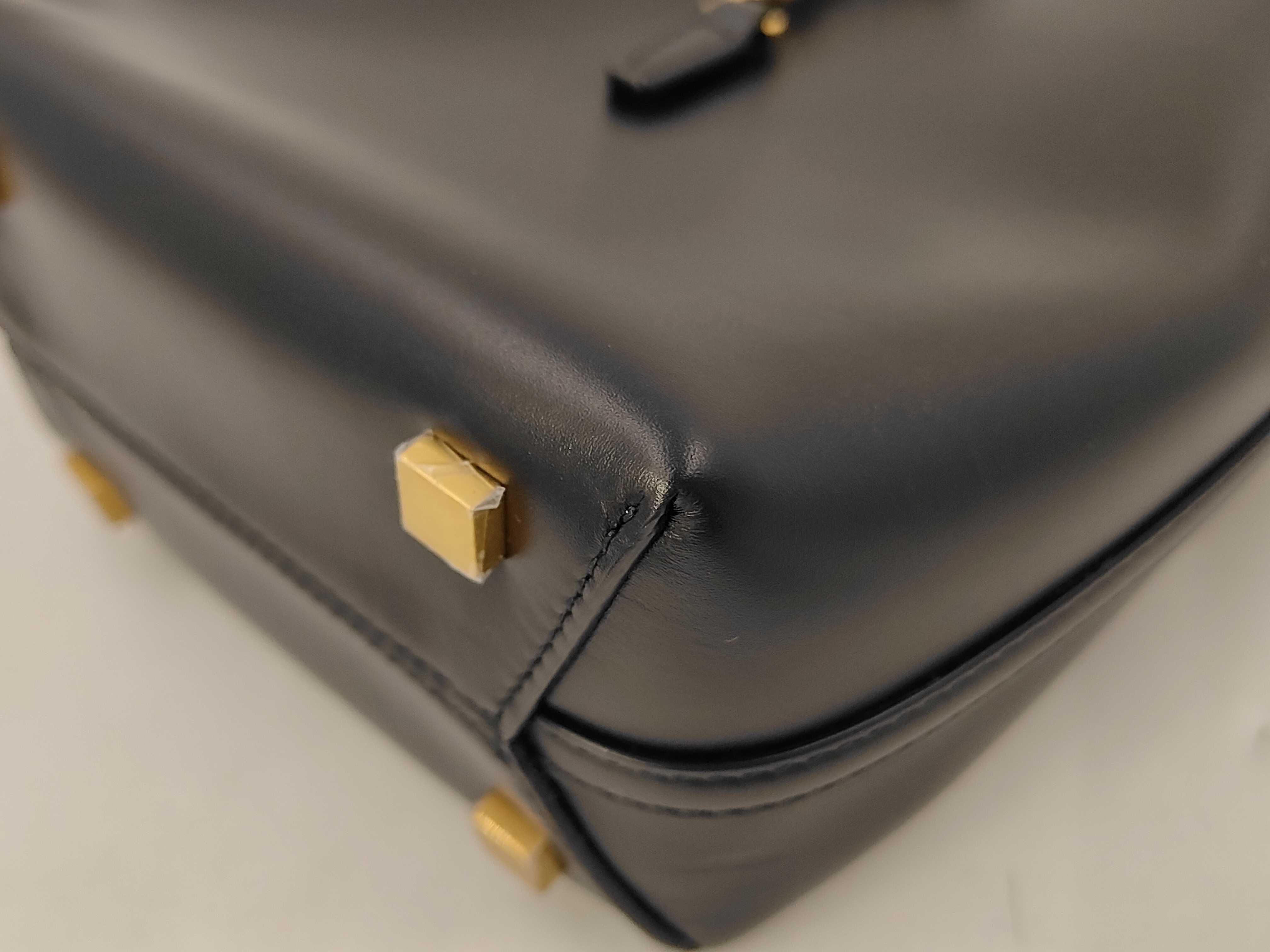 LE 37 Mini Shiny Leather Shoulder Bag with Gold Hardware (Black) — view 4