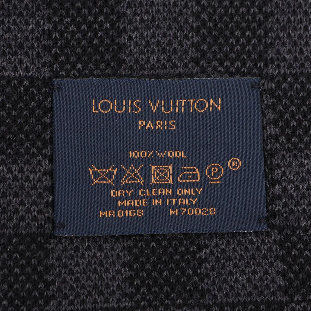 M70028 Echarpe Petit Damier MR0168 Scarf, Wool, Black. Shows signs of wear, — view 3