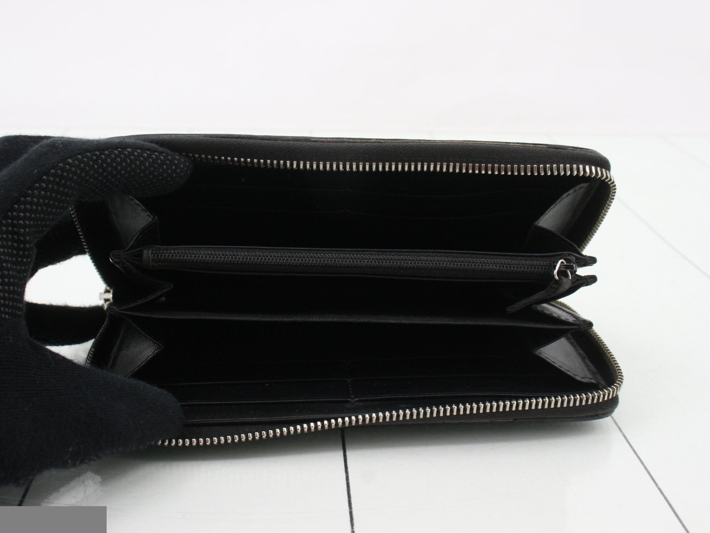 GG Embossed Zip-Around Wallet, Leather, Black — view 4