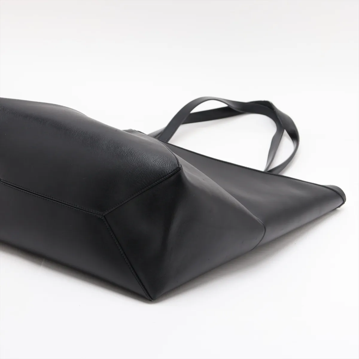 Puzzlefold Large Leather Tote Bag, Black — view 3
