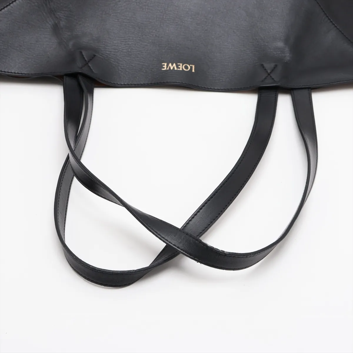 Puzzlefold Large Leather Tote Bag, Black — view 5