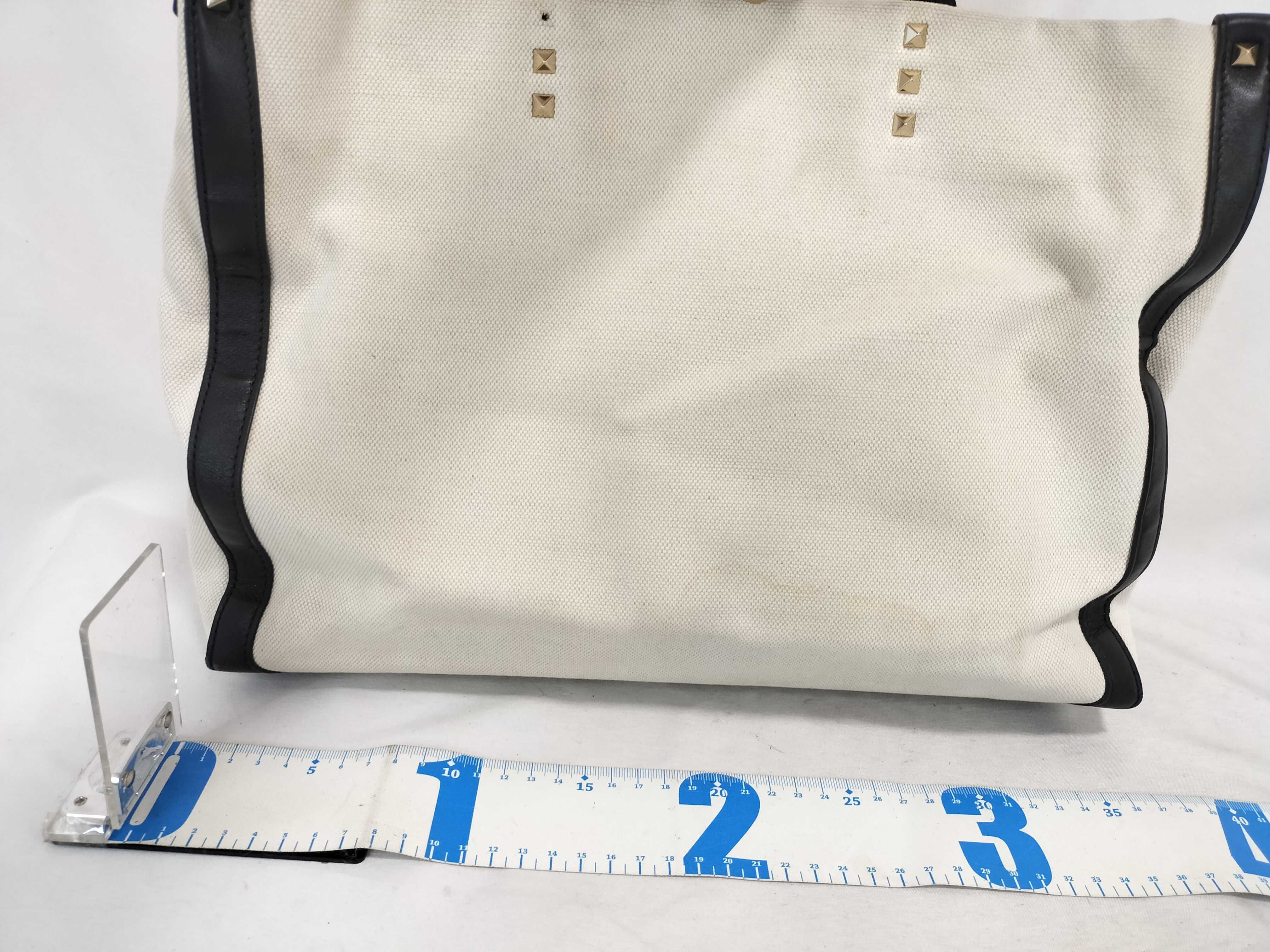 Tote Bag VLTN Rockstud Canvas Leather Tote Bag — view 2