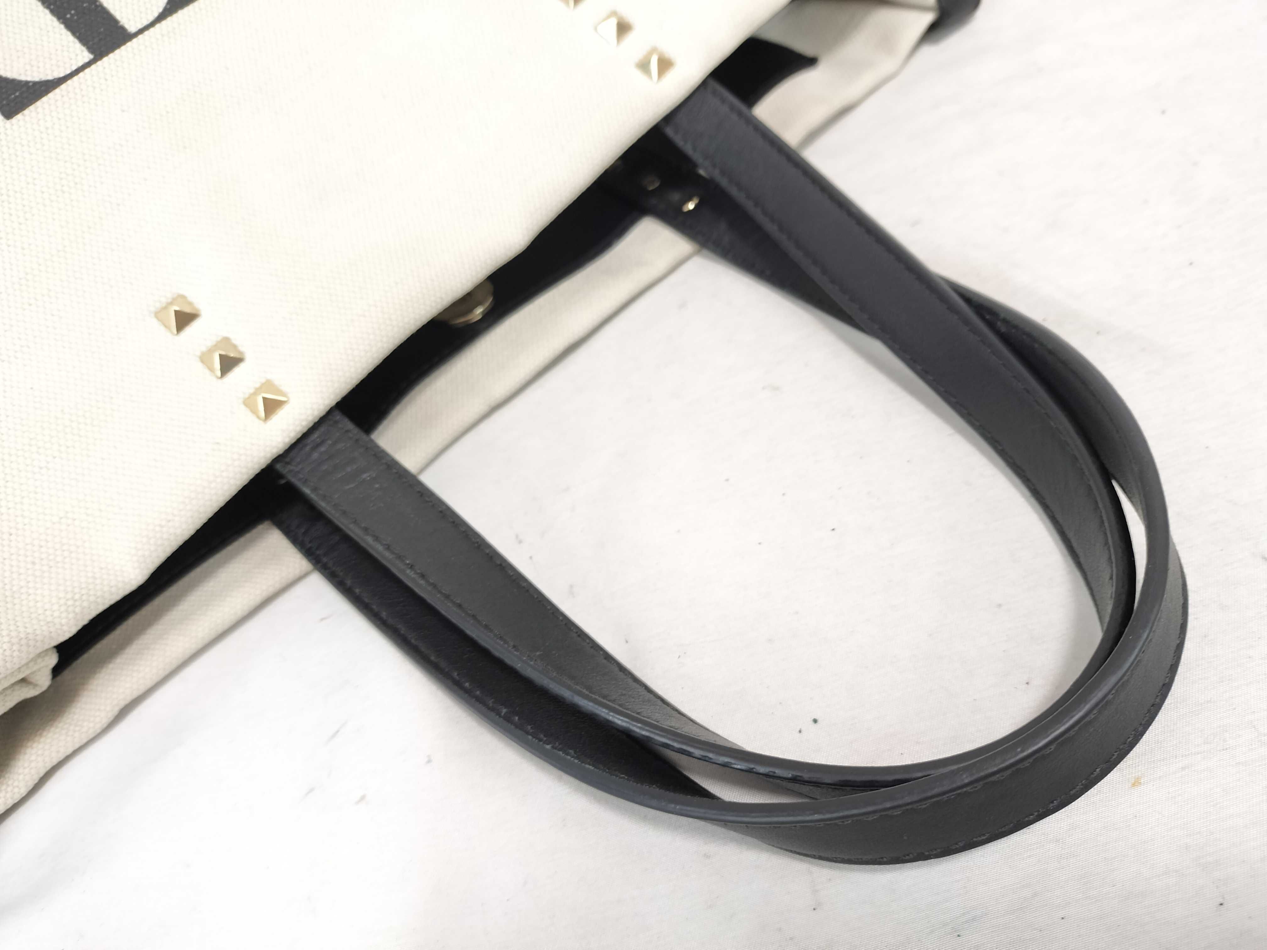 Tote Bag VLTN Rockstud Canvas Leather Tote Bag — view 3