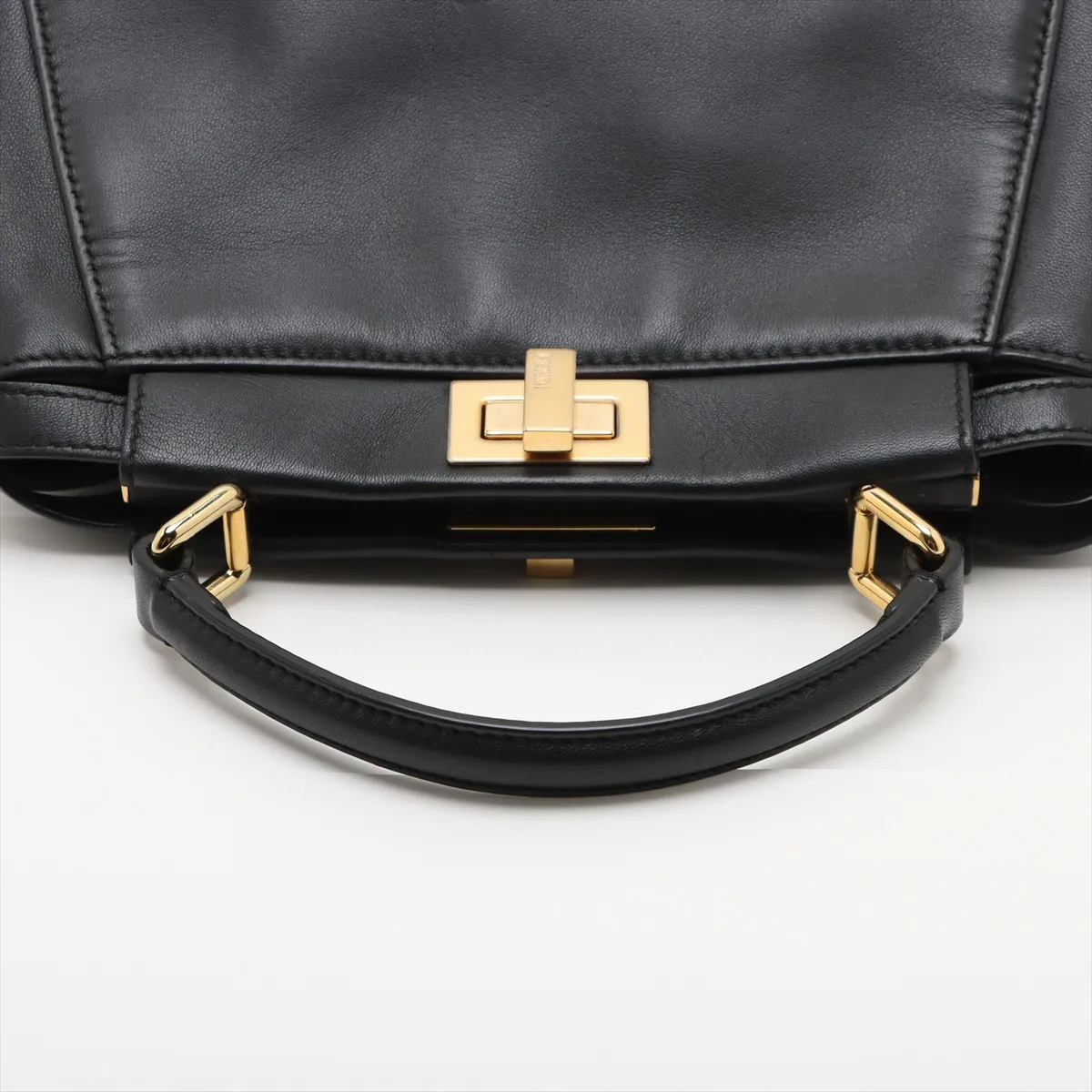 Mini Peekaboo Leather 2-Way Handbag, Black 8BN244 — view 5