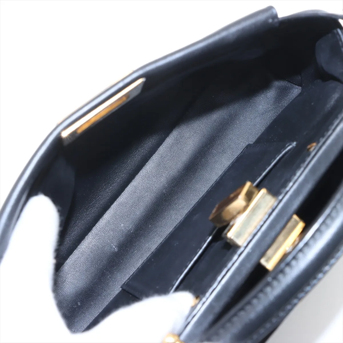 Mini Peekaboo Leather 2-Way Handbag, Black 8BN244 — view 8