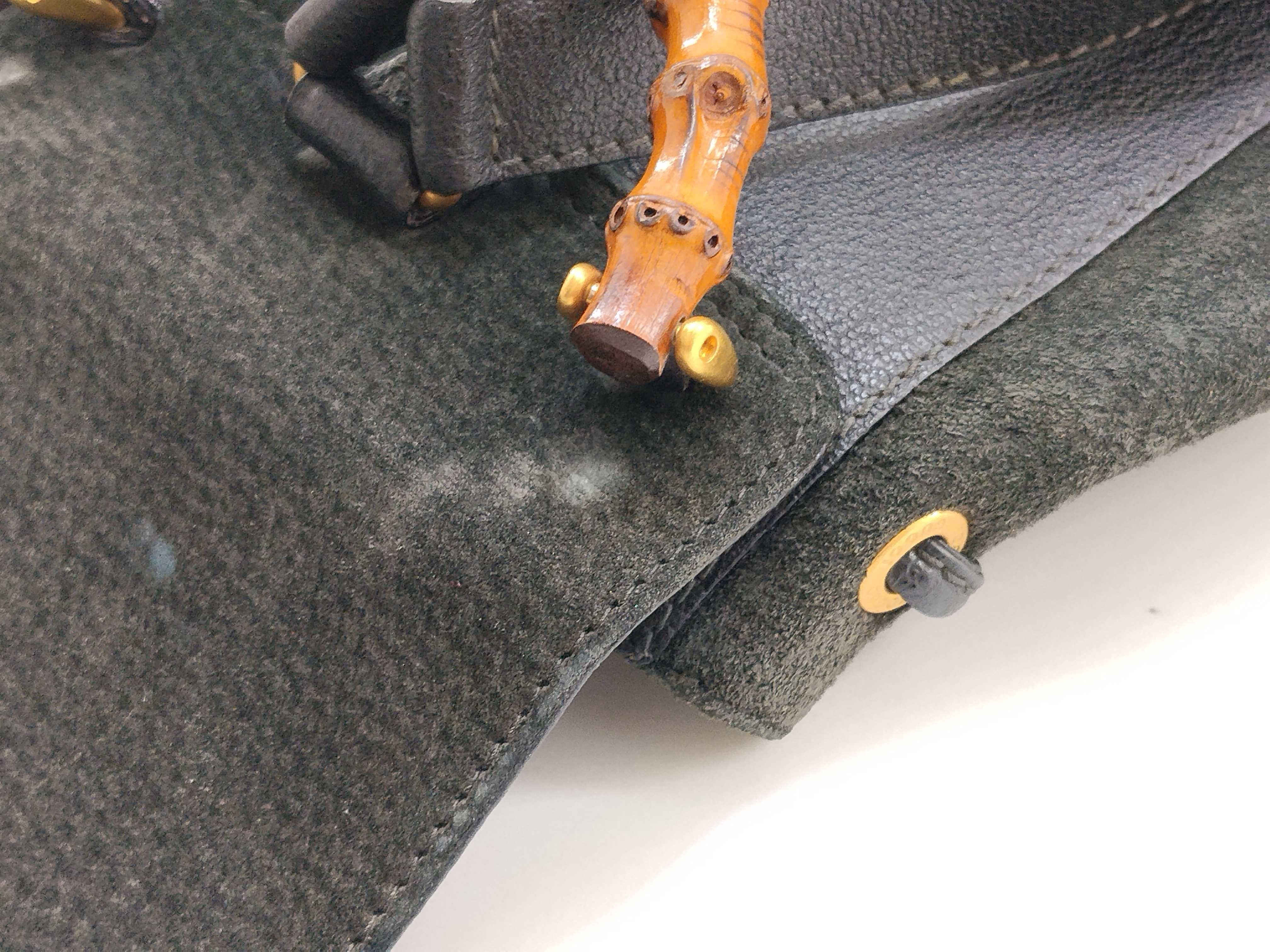 Bamboo Backpack / 003・2058・0030 / Suede x Leather / Black / Gold Hardware Backpack — view 15