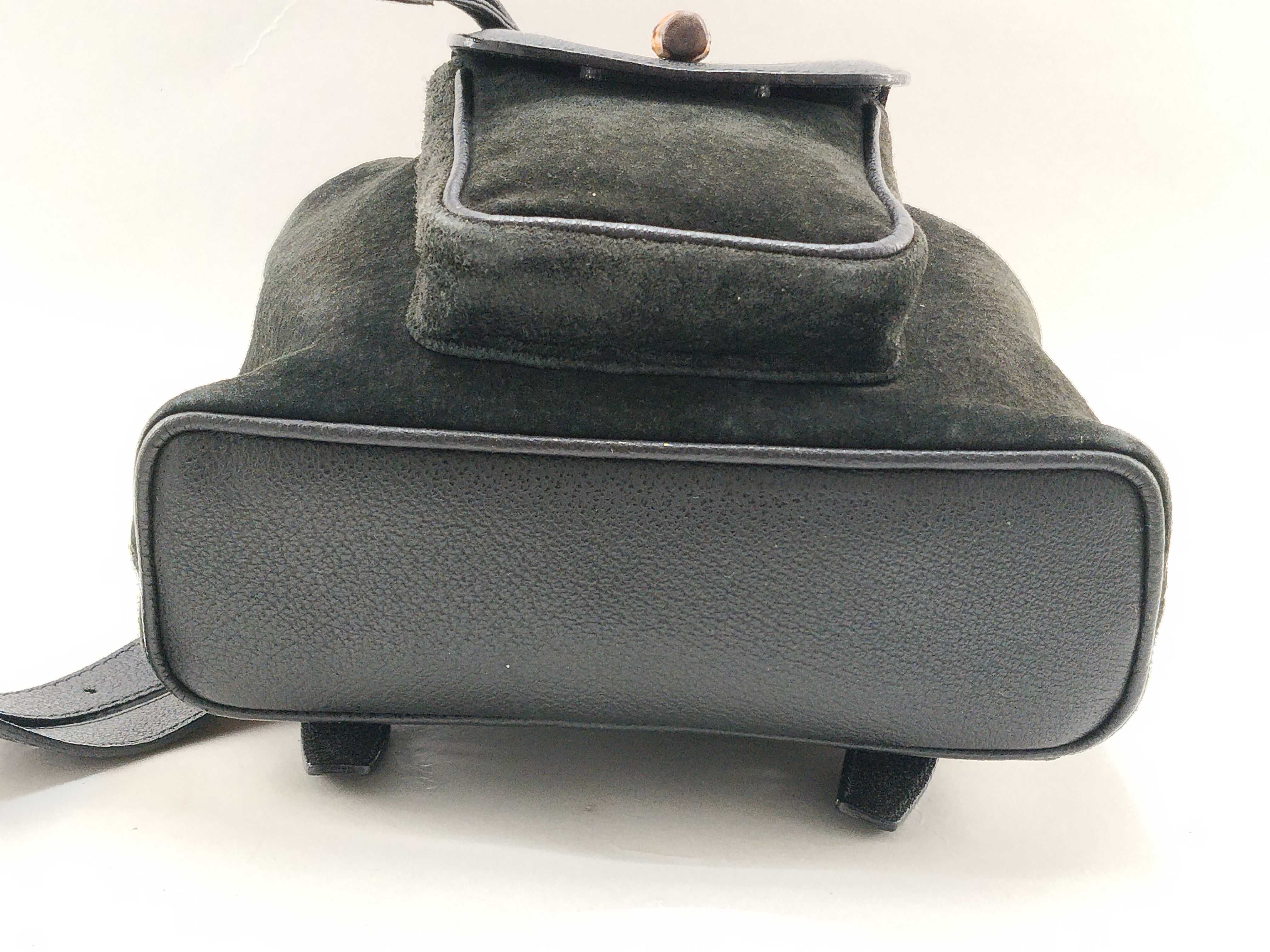 Bamboo Backpack / 003・2058・0030 / Suede x Leather / Black / Gold Hardware Backpack — view 6