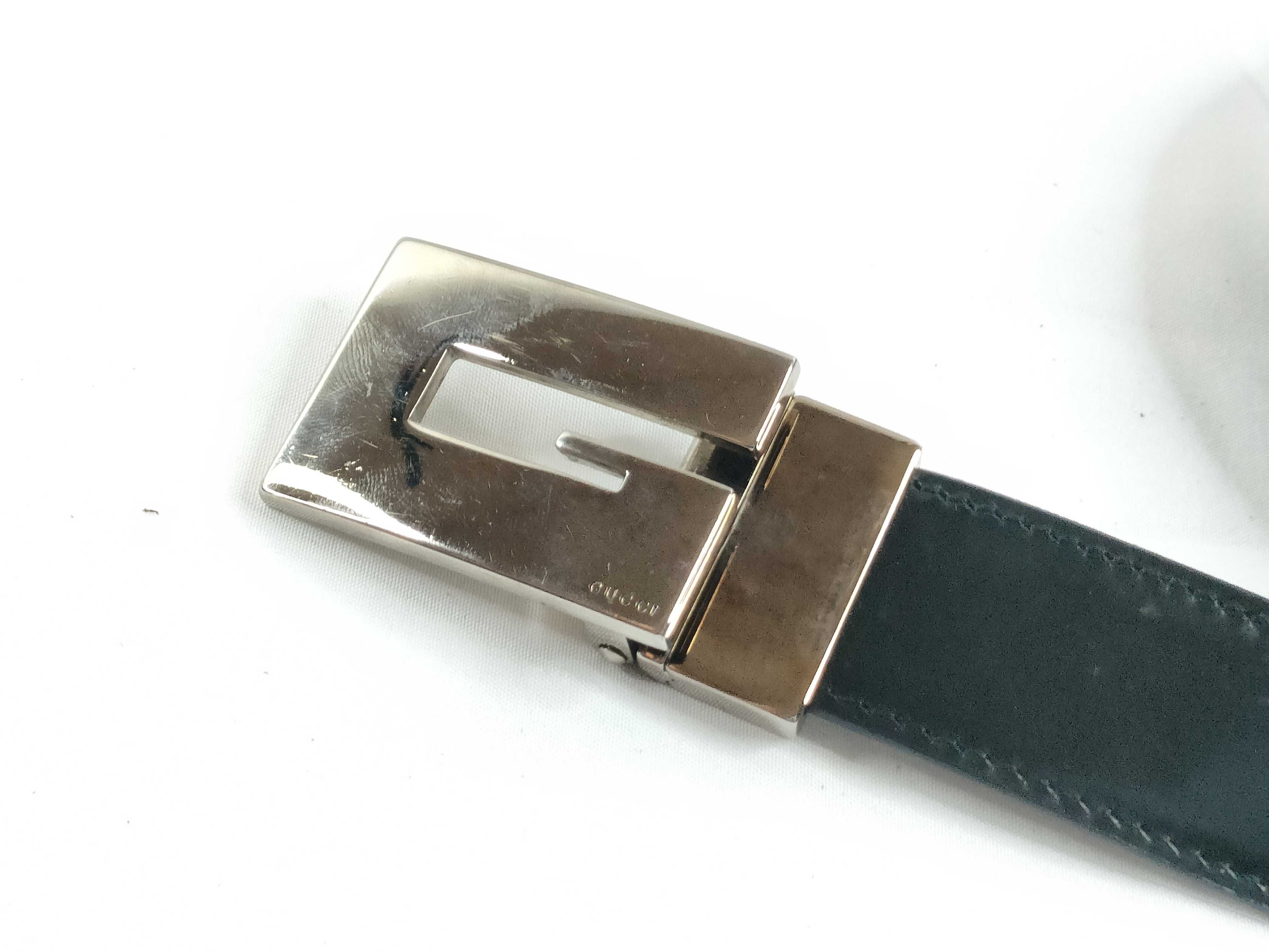 G-buckle leather belt — view 3