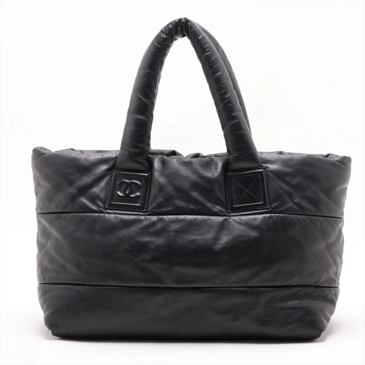 Coco Cocoon Lambskin Tote Bag, Black with Silver Hardware, 13508979, Serial Number 13