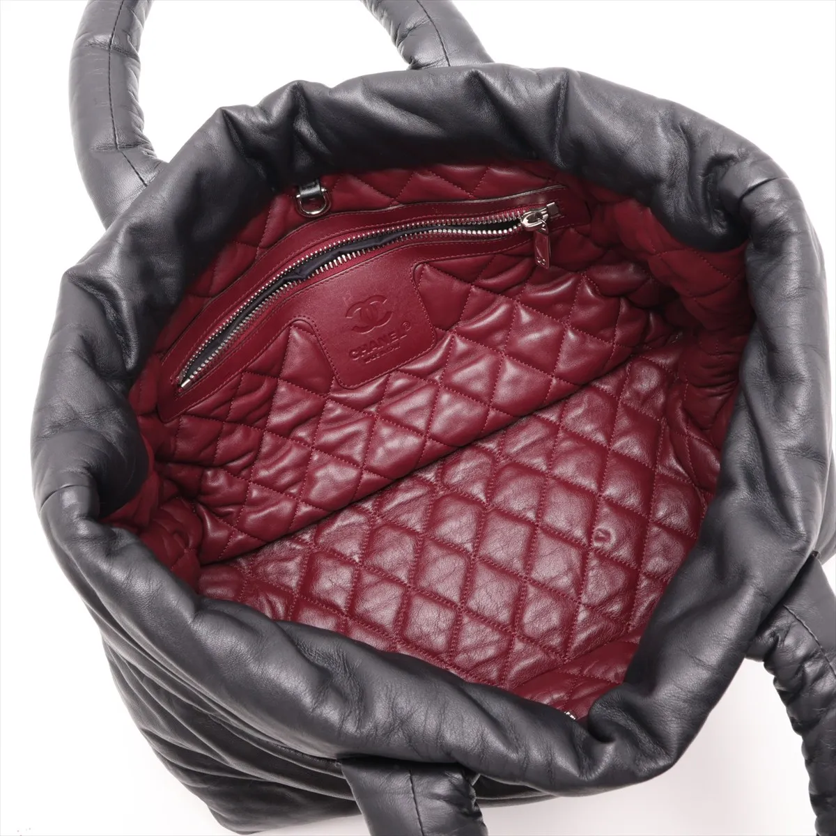 Coco Cocoon Lambskin Tote Bag, Black with Silver Hardware, 13508979, Serial Number 13 — view 7